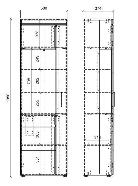 Vitrine, Eiche Viking - MyStyle 1054