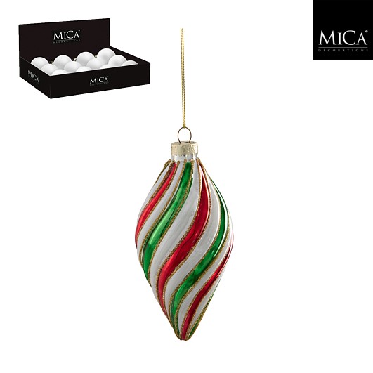 Ornament Tropfen - rot, h13xd6cm
