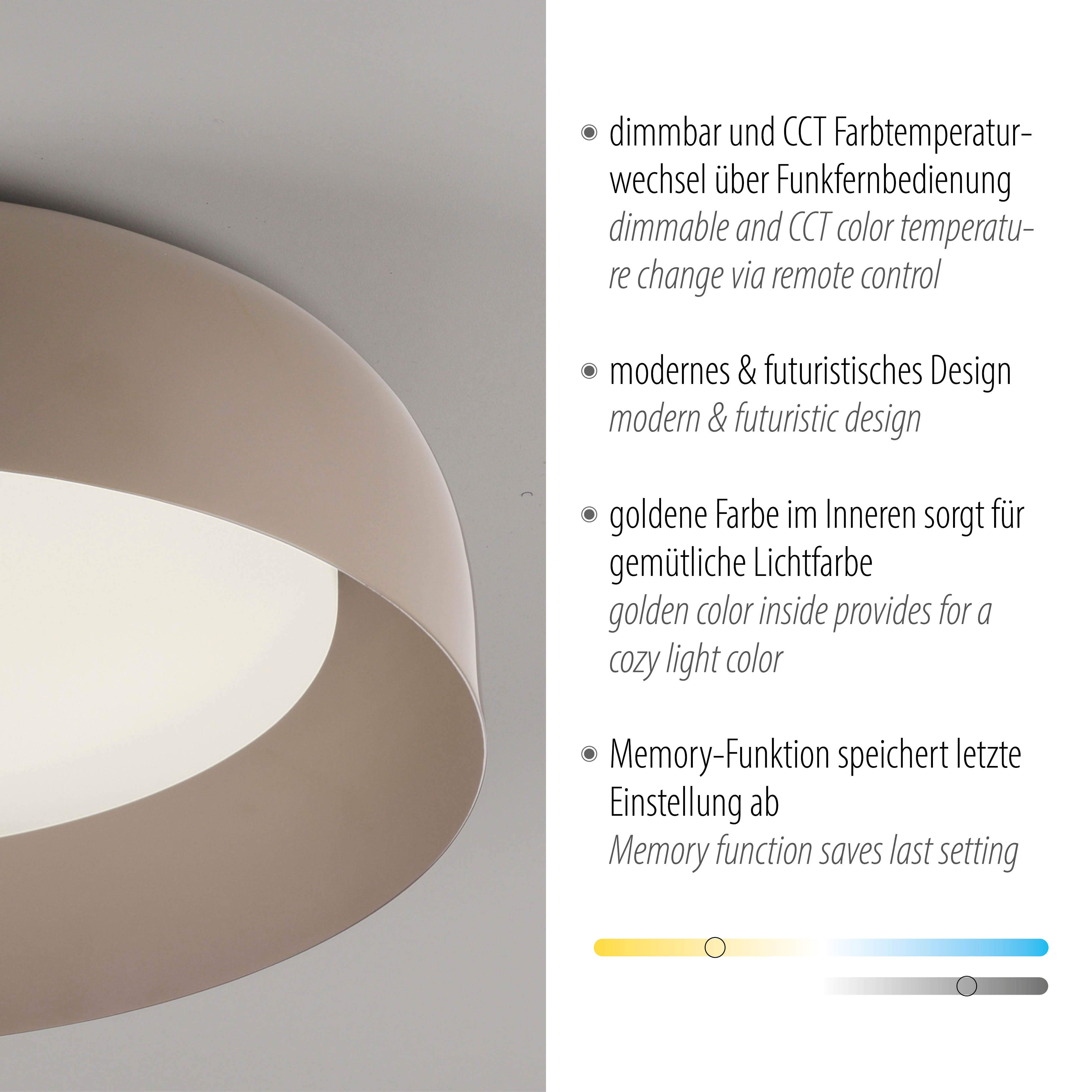 Deckenleuchte OSKO - sand, mit Fernbedienung