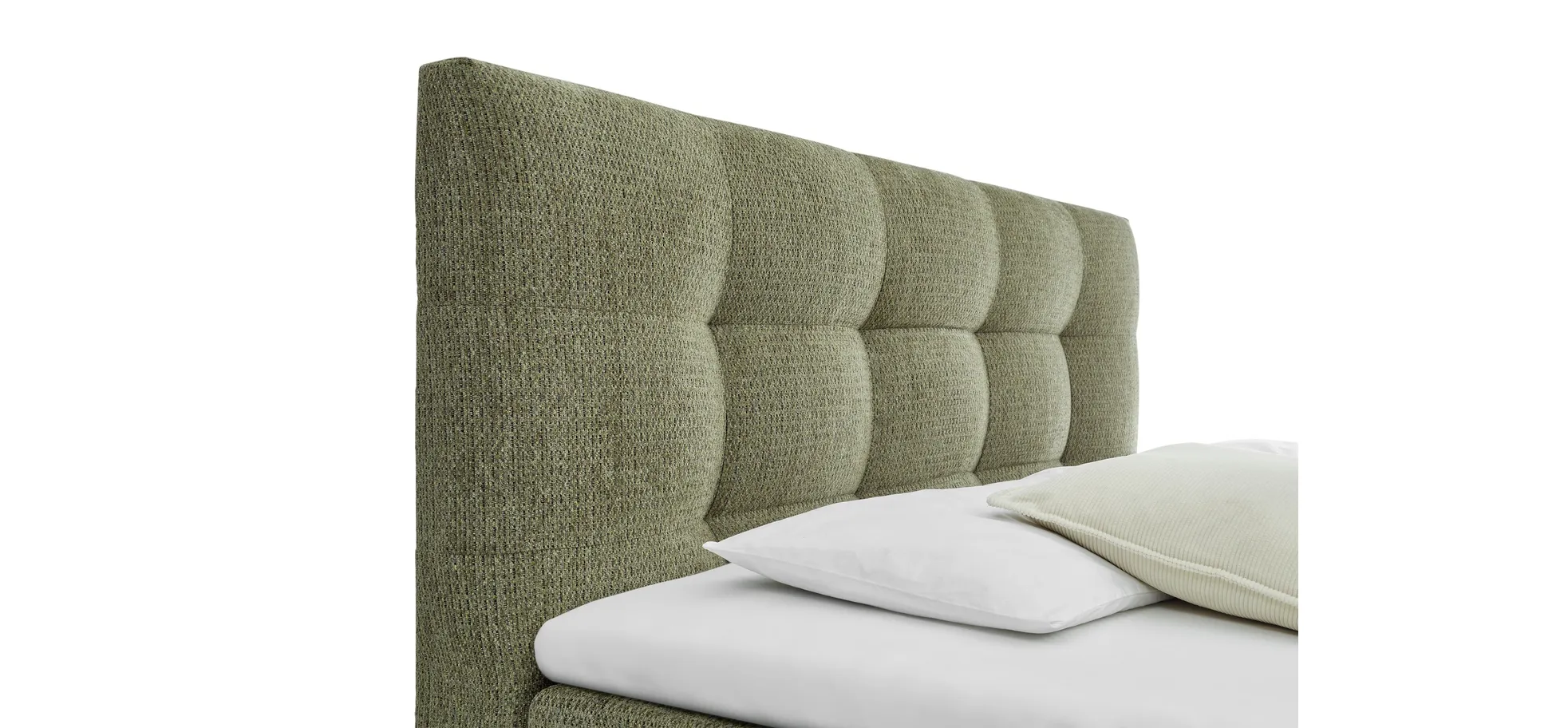 Boxspringbett, Stoff Grün - Sandrin I