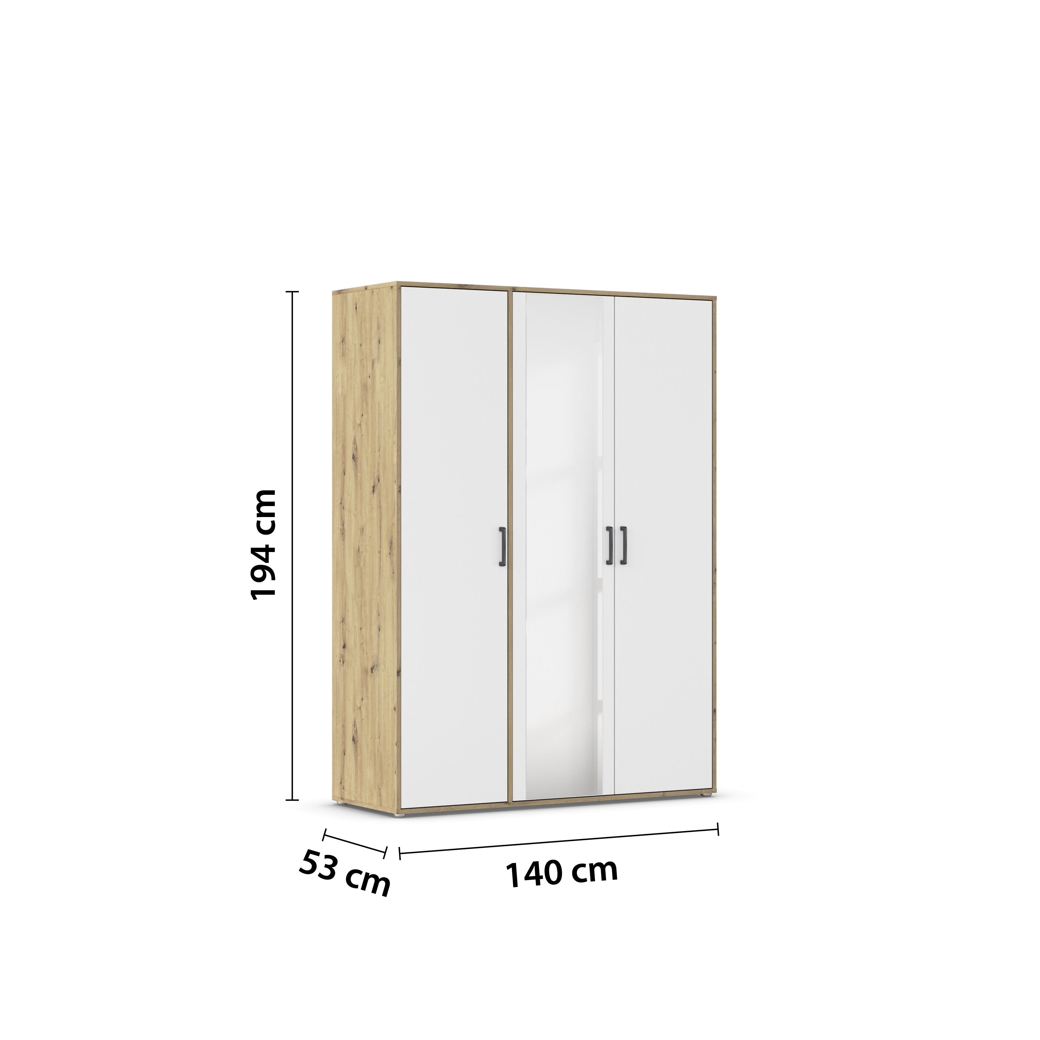 Drehtürenschrank, Dekor-Druck Eiche Artisan - MyStyle 3055