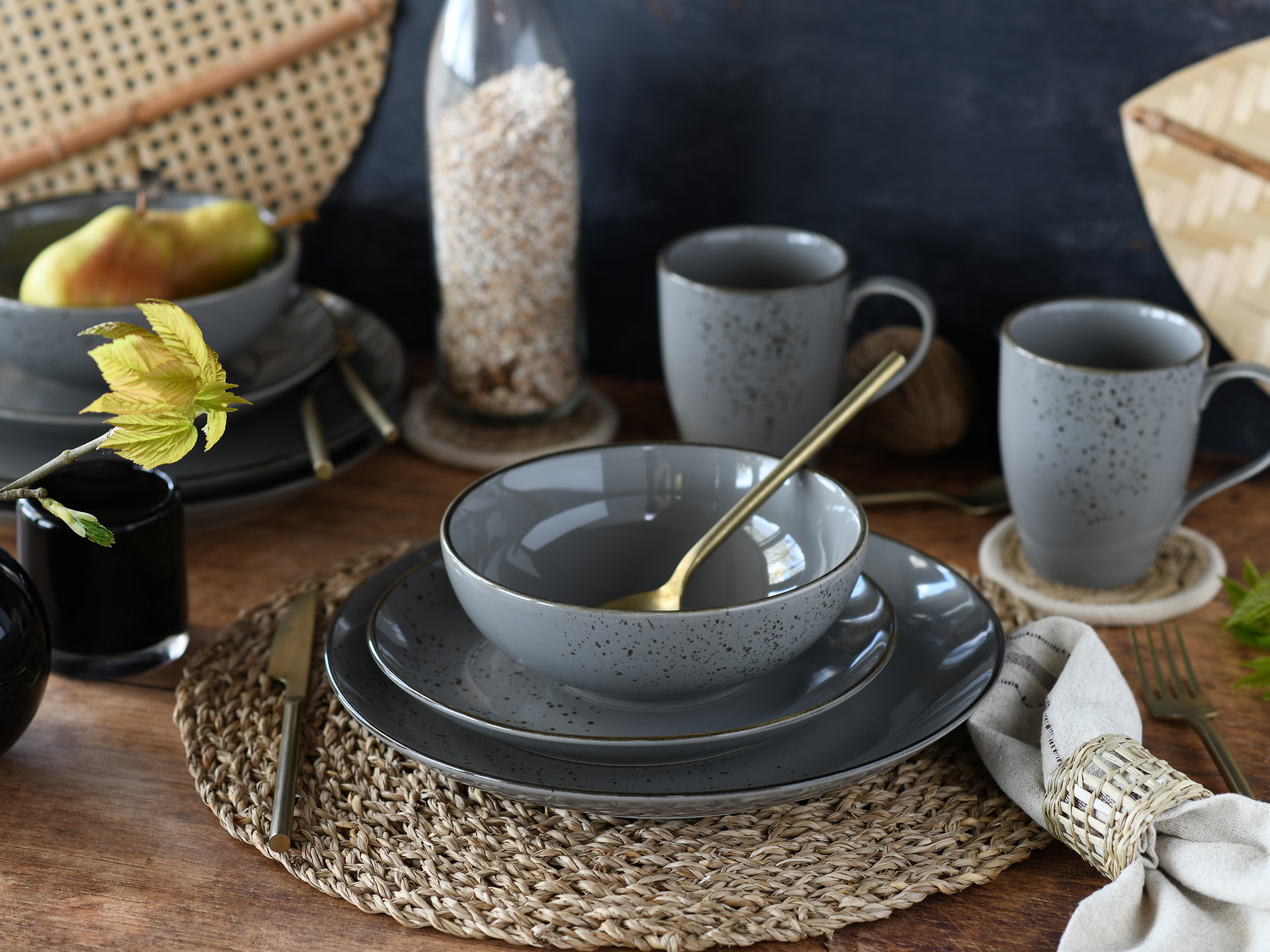 Kombiservice, 16-Tlg. - Nature Collection, stone