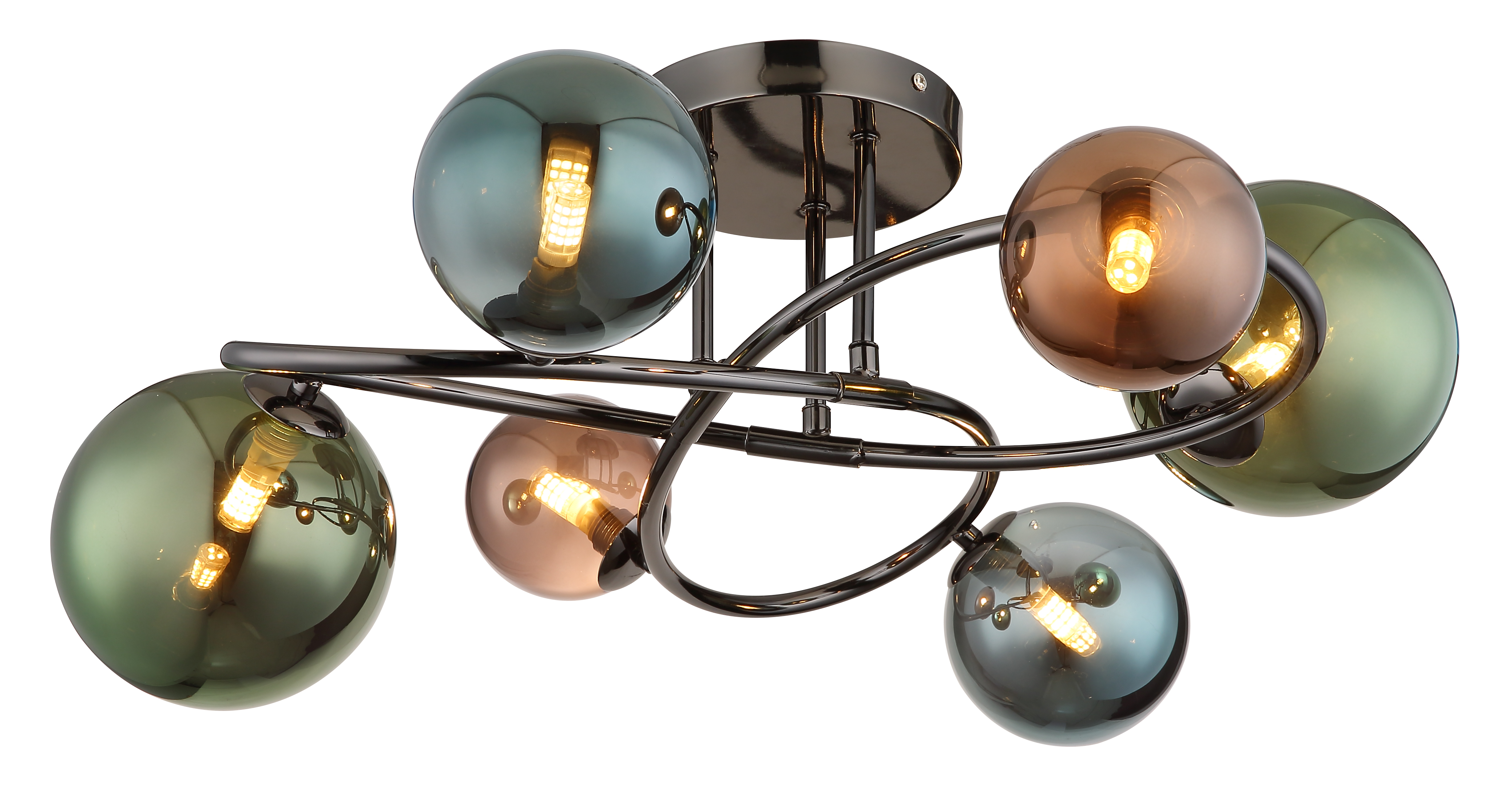 Deckenleuchte RIHA - 6xLED, Metall grau matt, 62x59x35cm