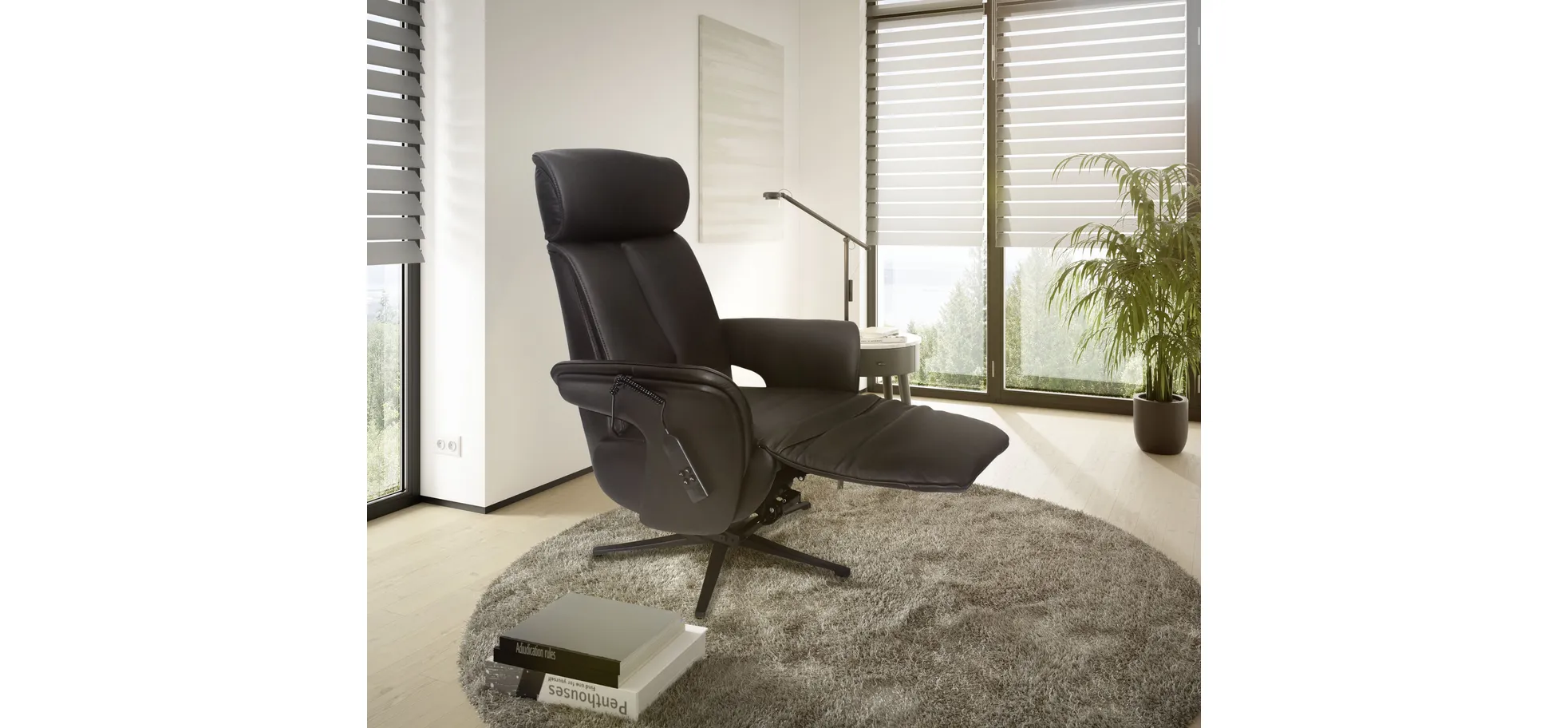 Fernsehsessel, Leder schokobraun - Mathis