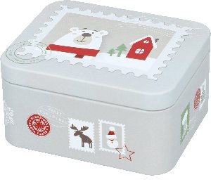 Gebäckdosenset Dear Santa, klein - S + M, eckig