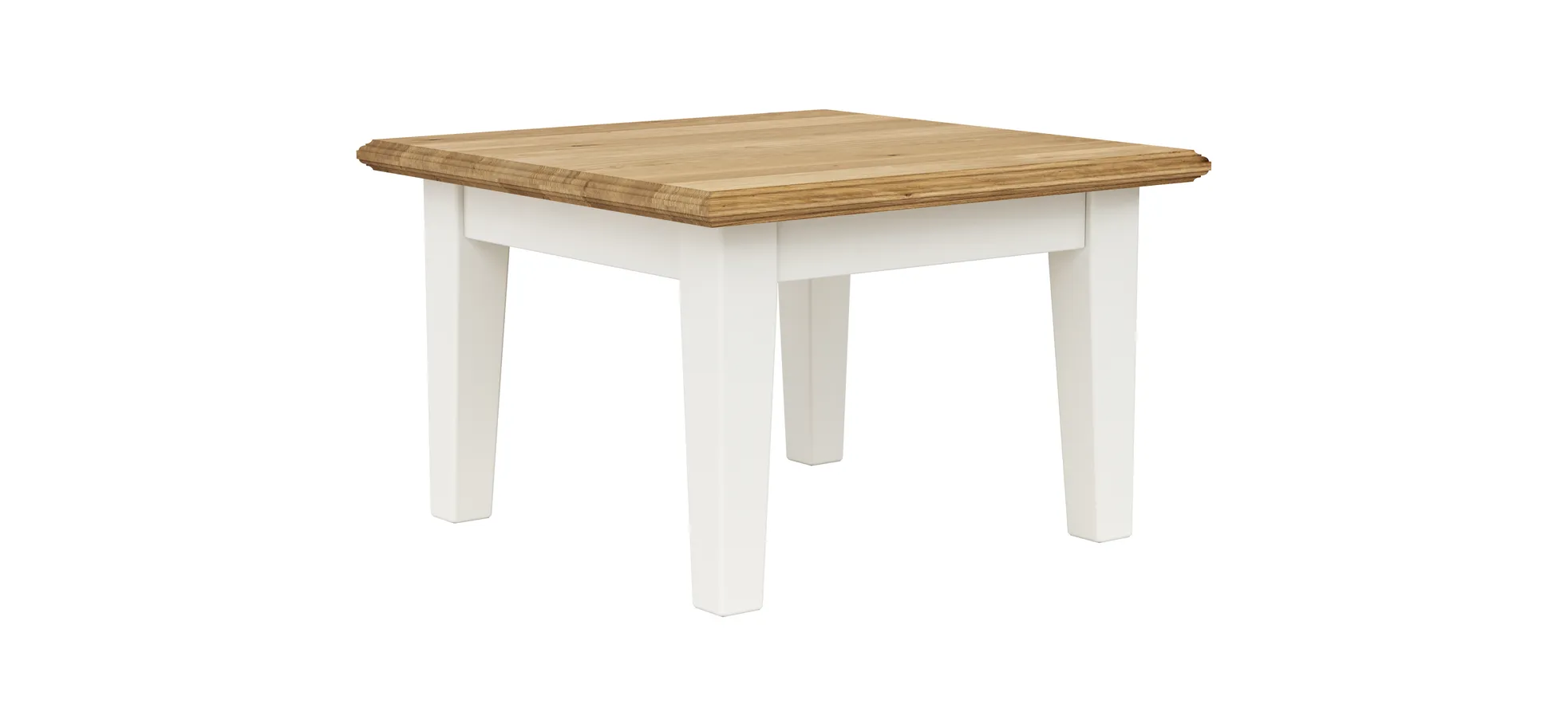 Beistelltisch, weiß lackiert teilmassiv - Louisiana