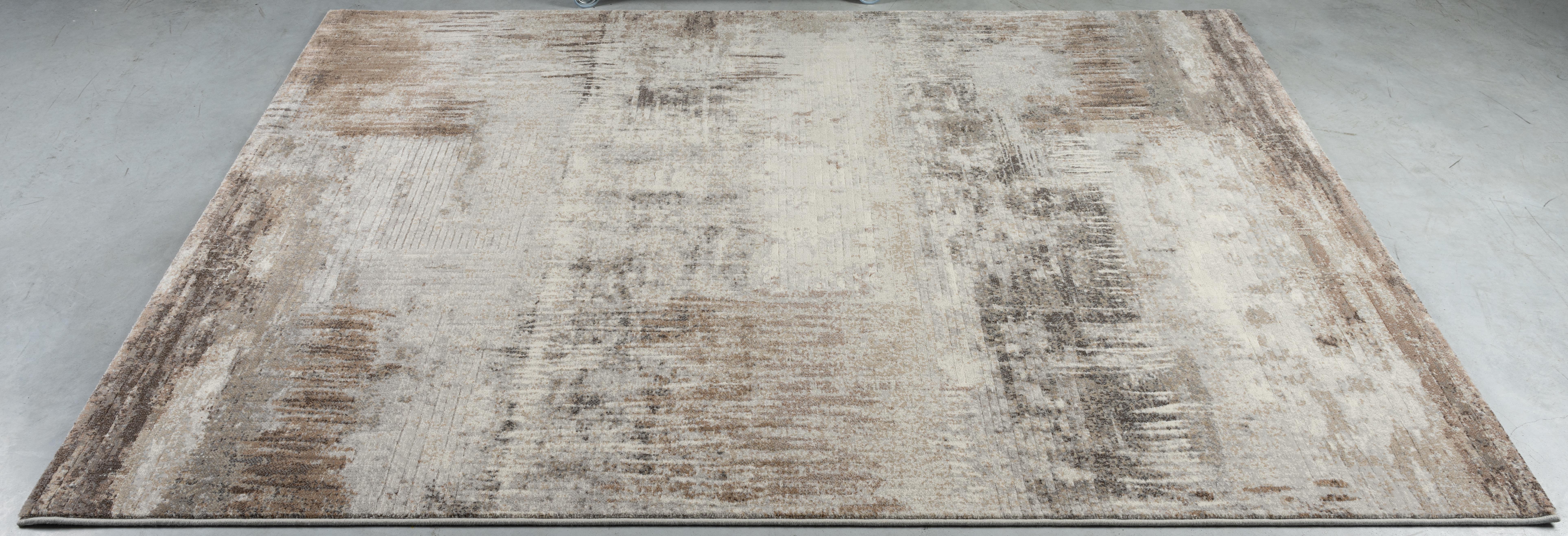 Webteppich, weiß-braun, 133x195 cm - Rargentum