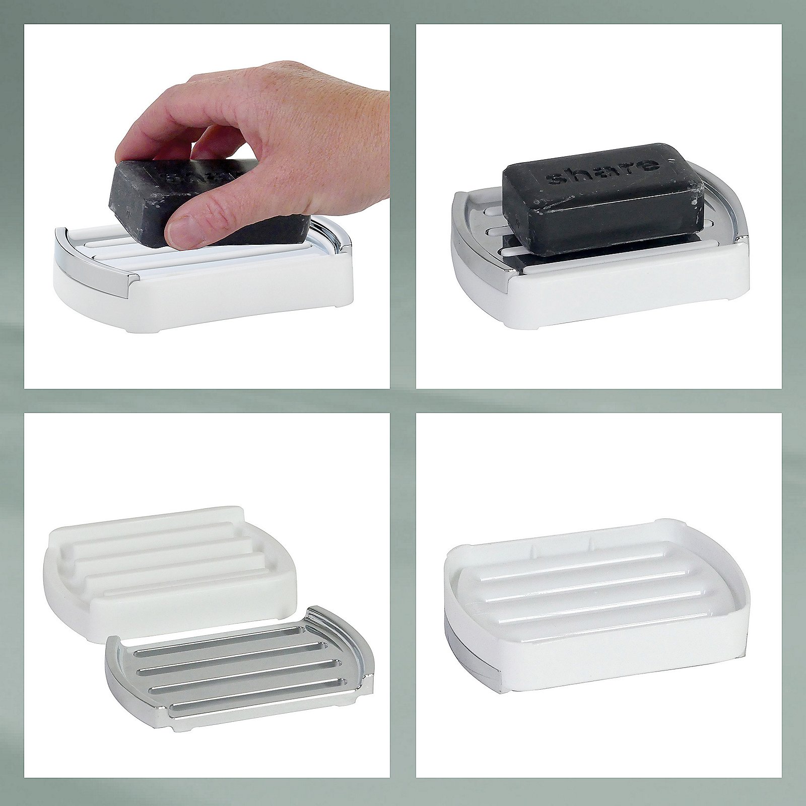 Seifenschale Marta 9x2,5x12,5 cm - Kunststoff jadegrün