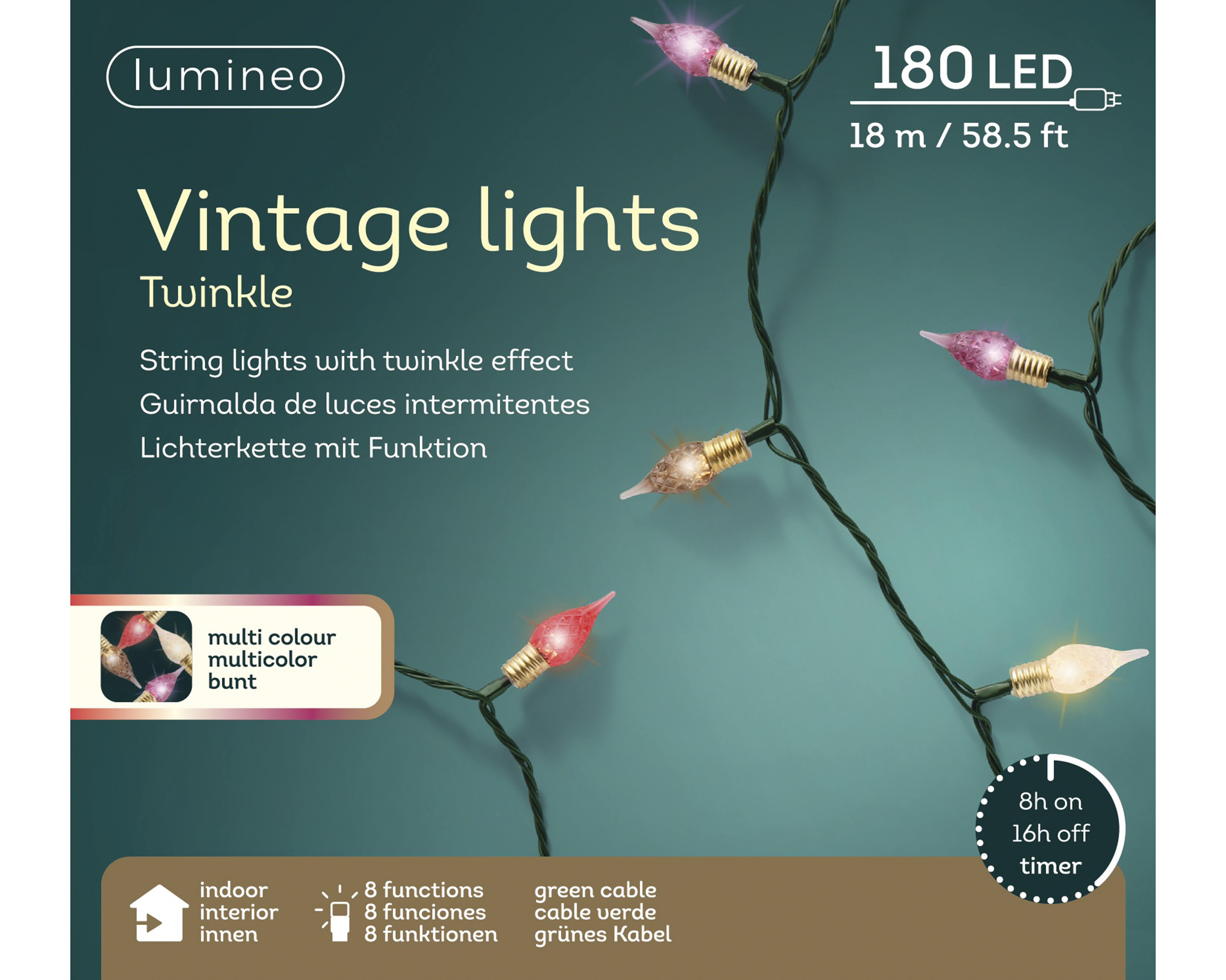 LED Deco Strang - grün/klass. warm, 1790cm-180L