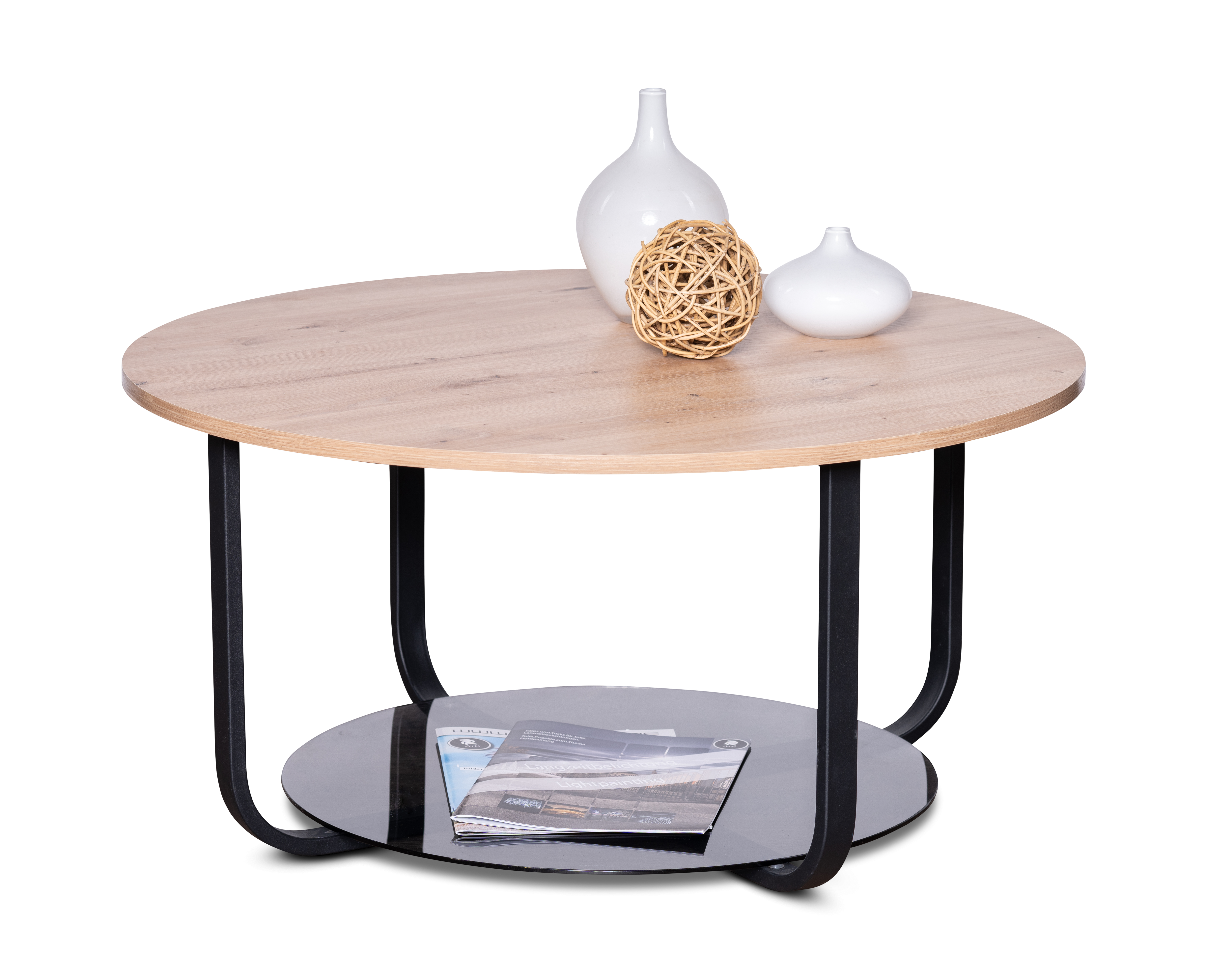 Beistelltisch, Dekor Artisaneiche, Ø 80 cm - Mailin