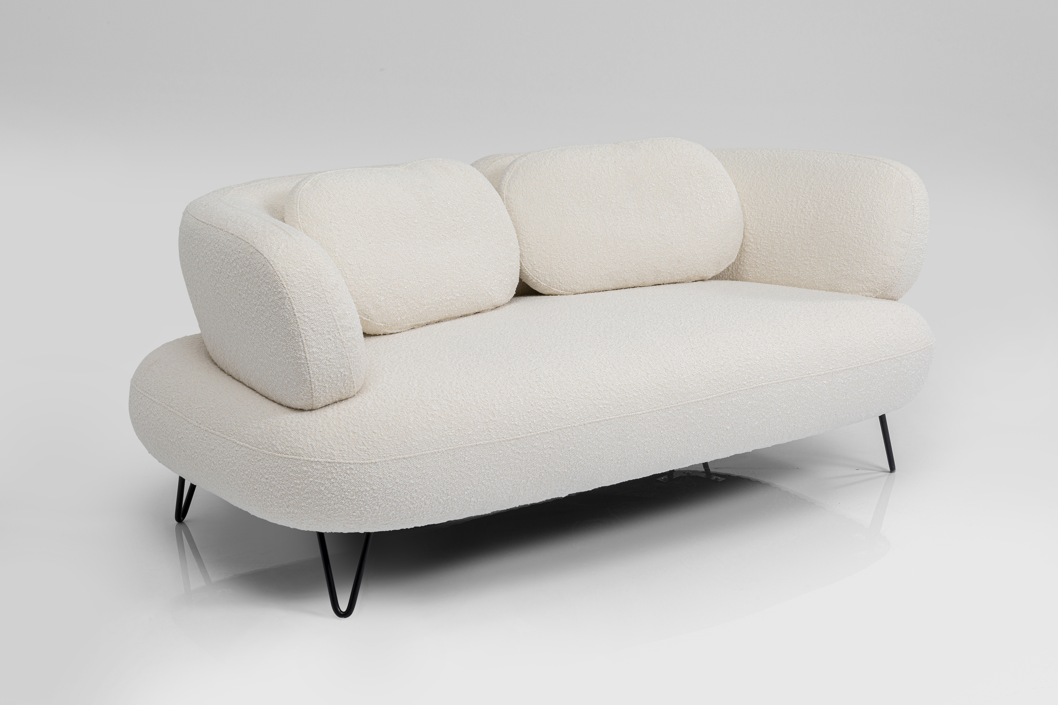 Sofa 2-sitzig Peppo, Boucle weiß - Peppo