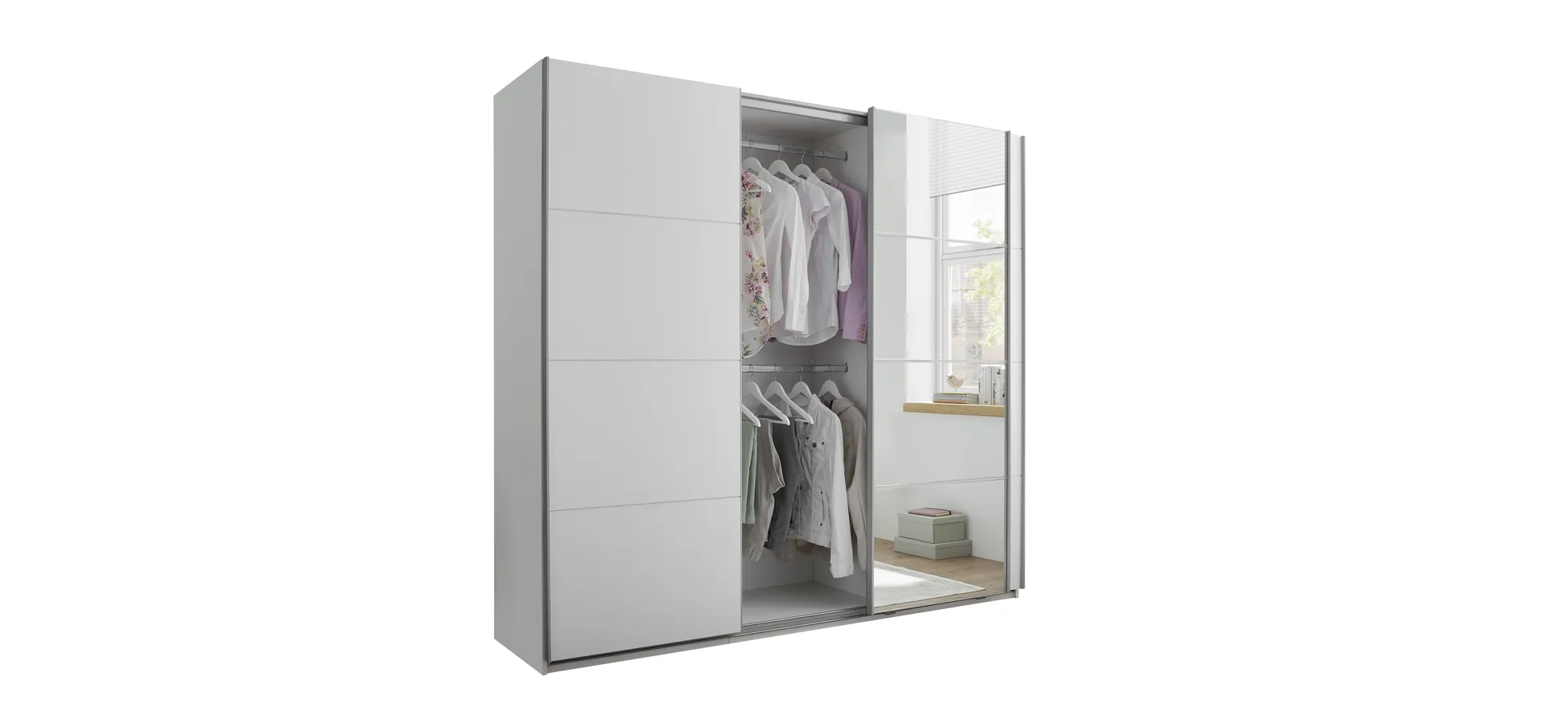 Schwebetürenschrank, weiß - MyStyle 3056