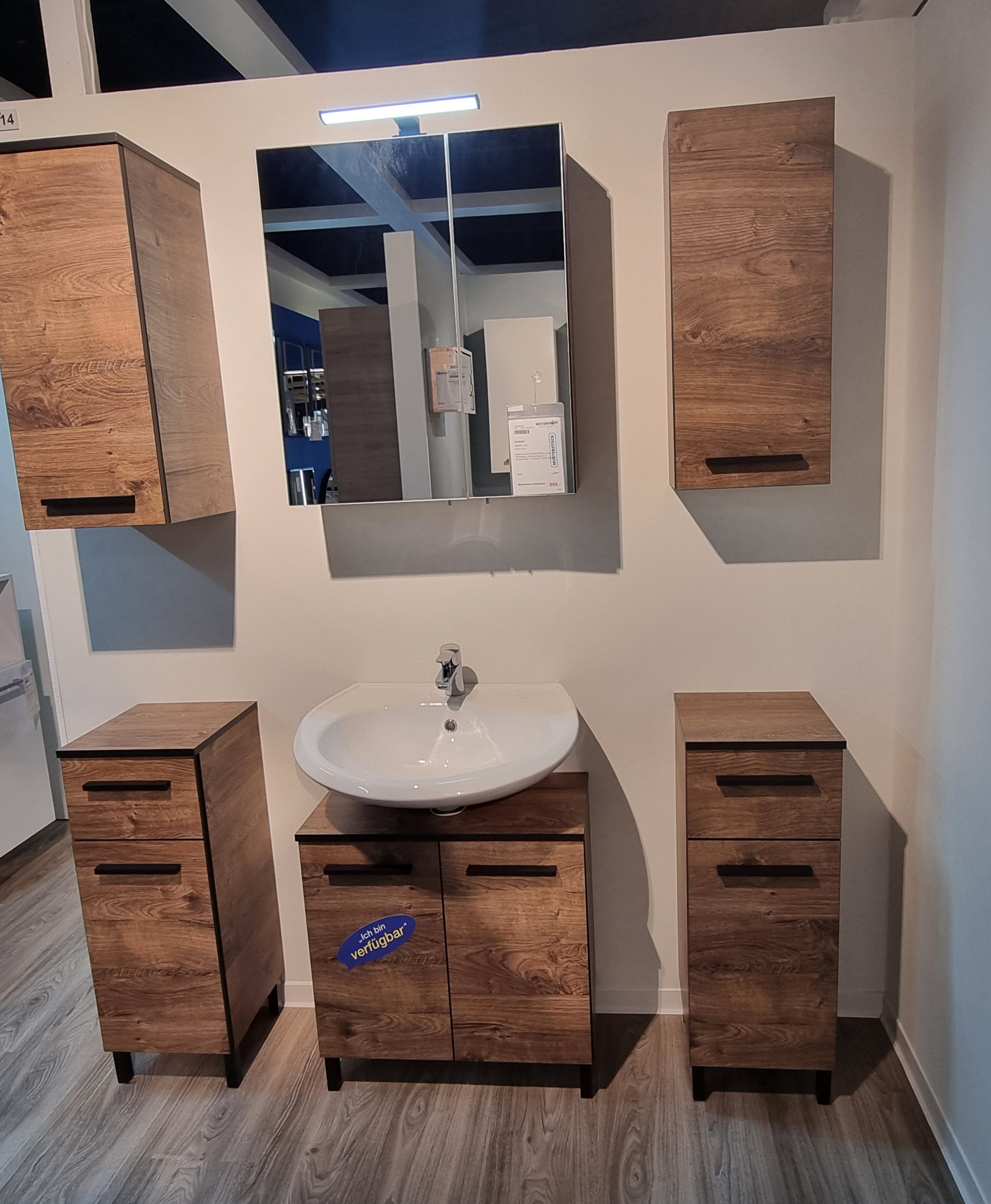 Badkombi, Eiche Ribbeck quer Nachbildung - Quickset - 374