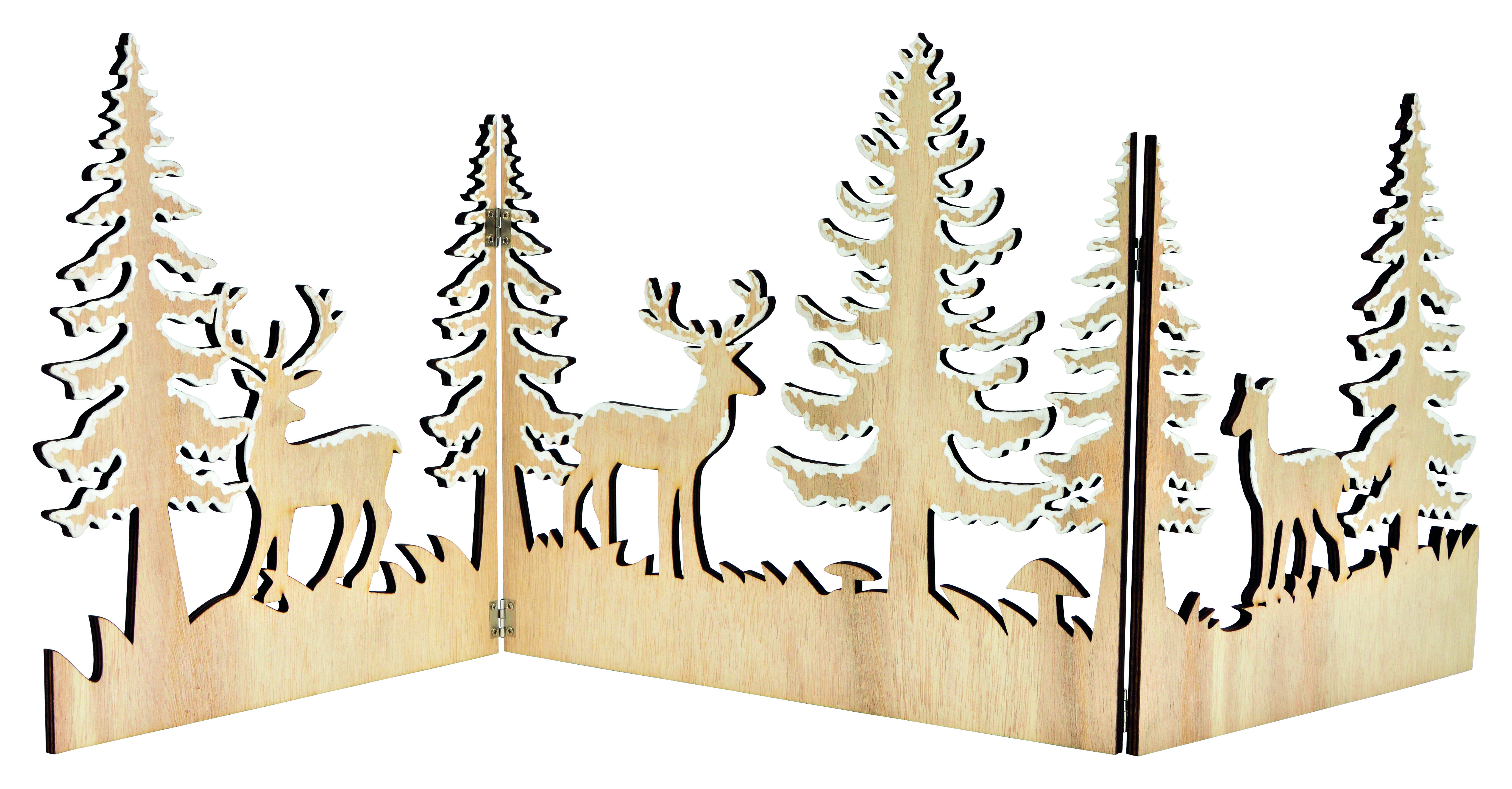 Aufsteller Winterwald aus Pappelholz