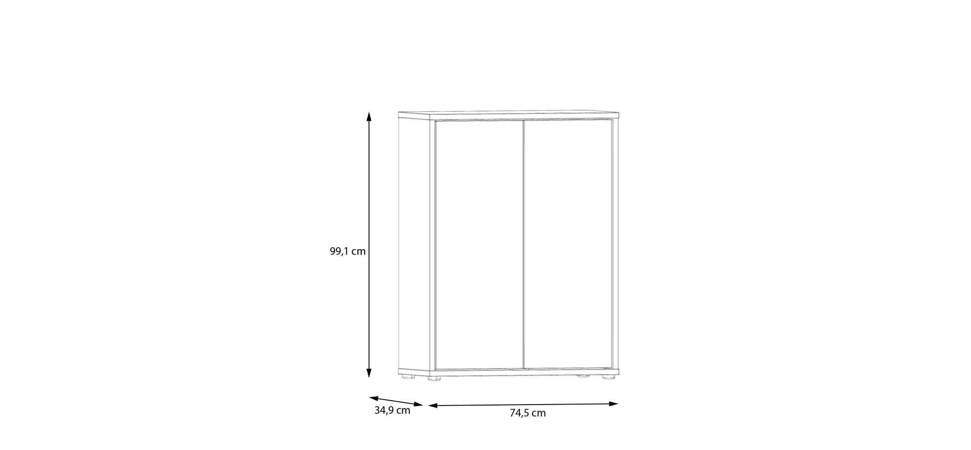 Schuhschrank, Artisan Oak, 2 Türen - Faid