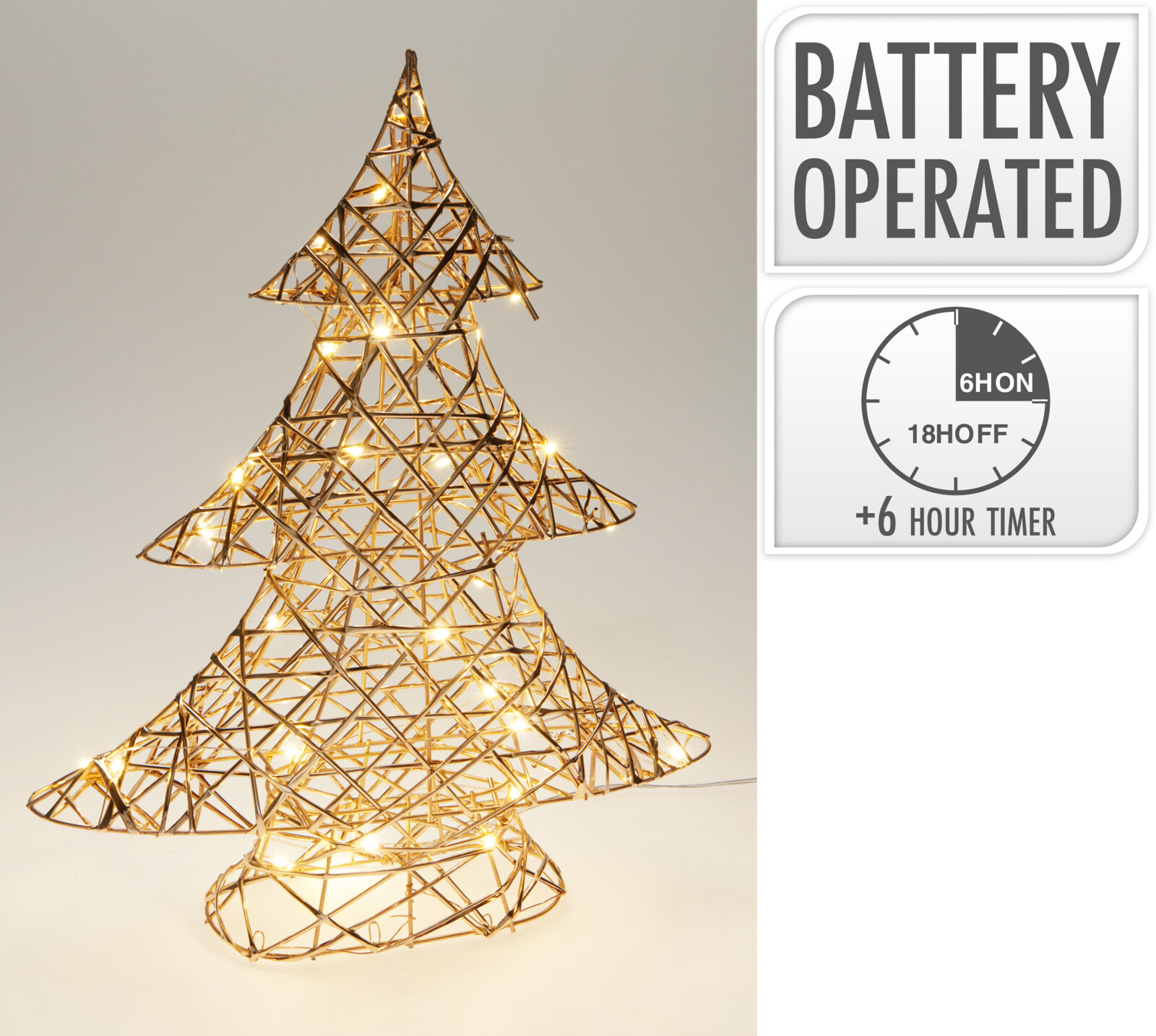 Leuchtweihnachtsbaum LED 40cm - timer, batteriebetrieb