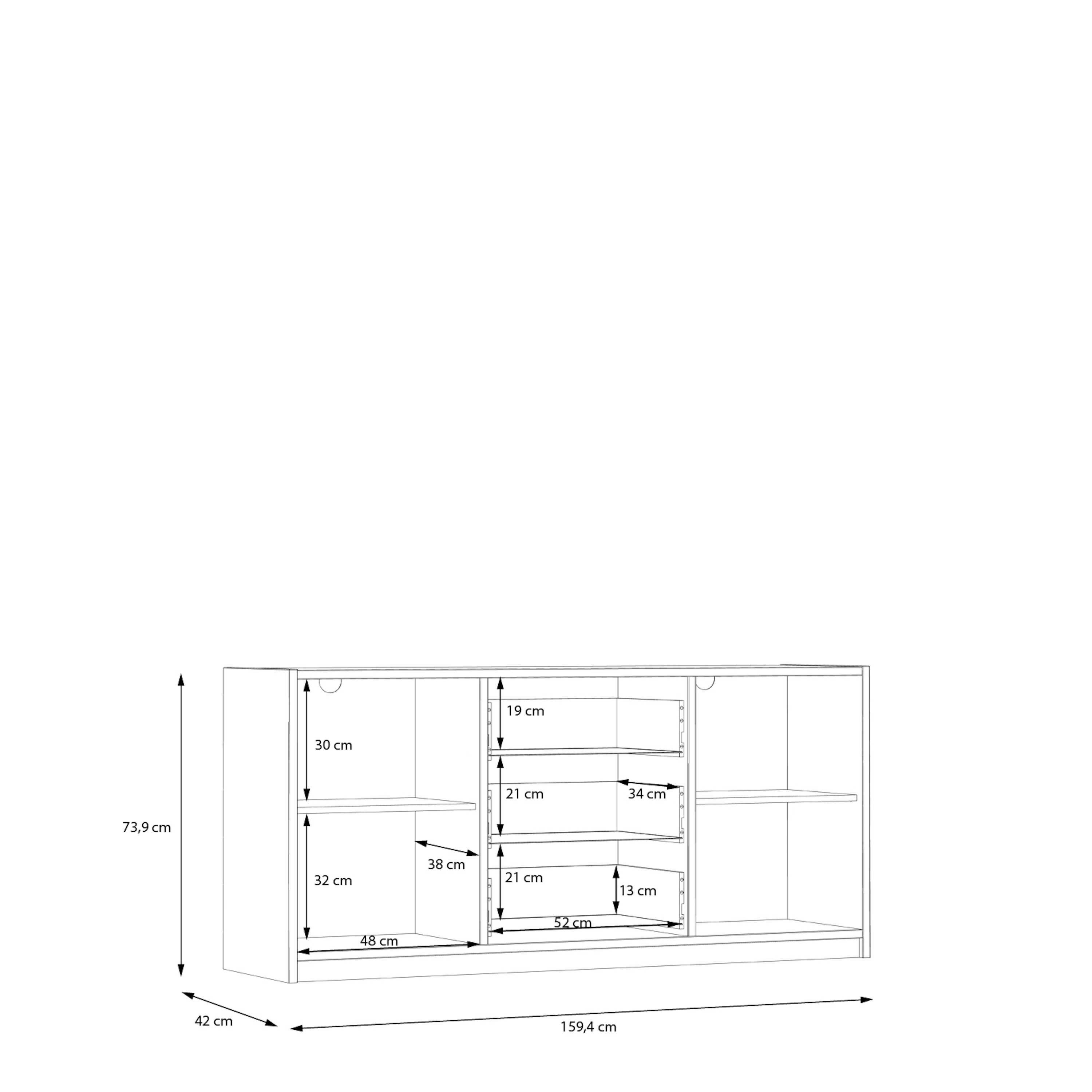 Kommode, weiß Dekor - MyStyle 3021
