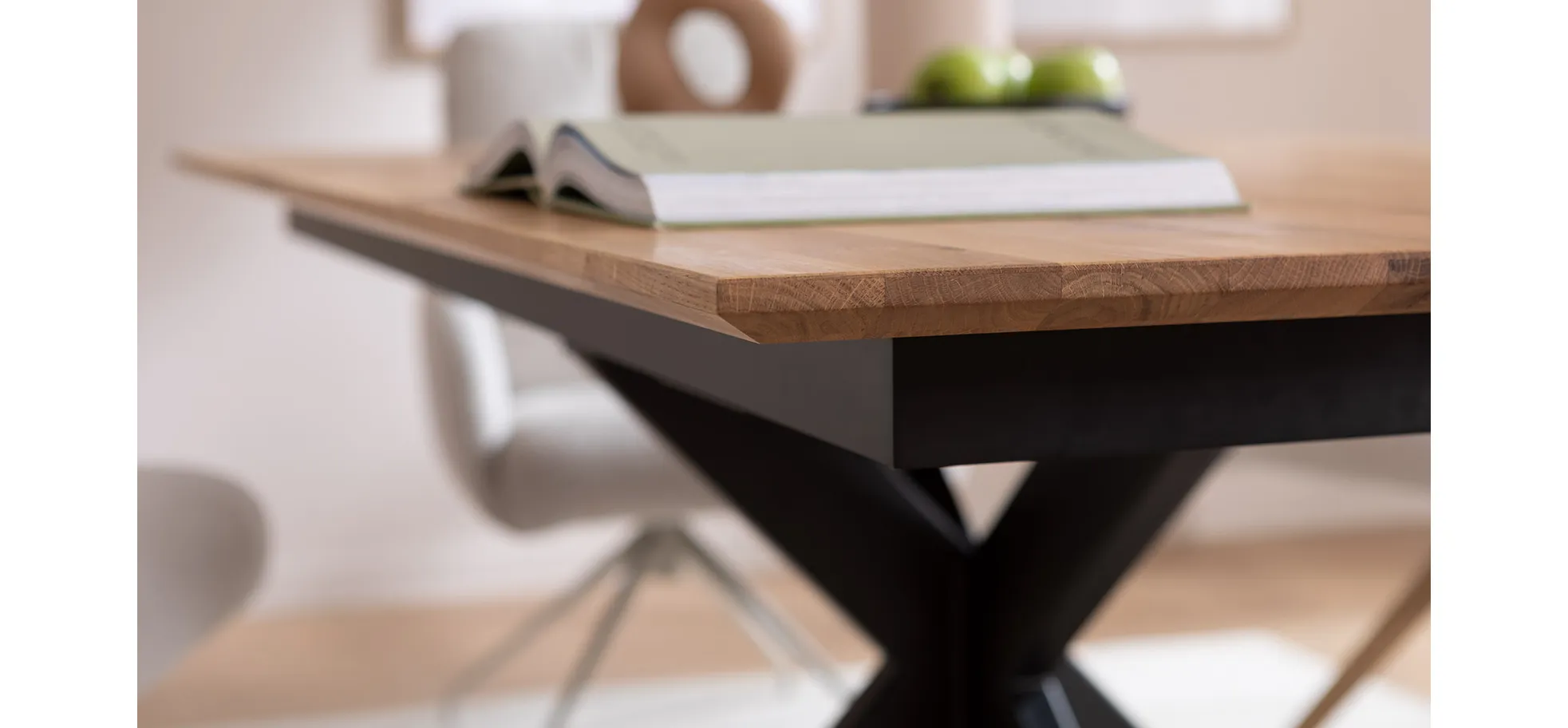 Esstisch, ausziehbar, Wildeiche geölt - Liora