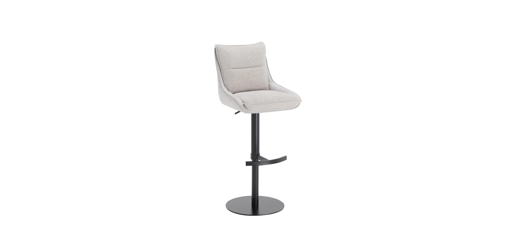 Barhocker, höhenverstellbar, Bezug silver - Mandy