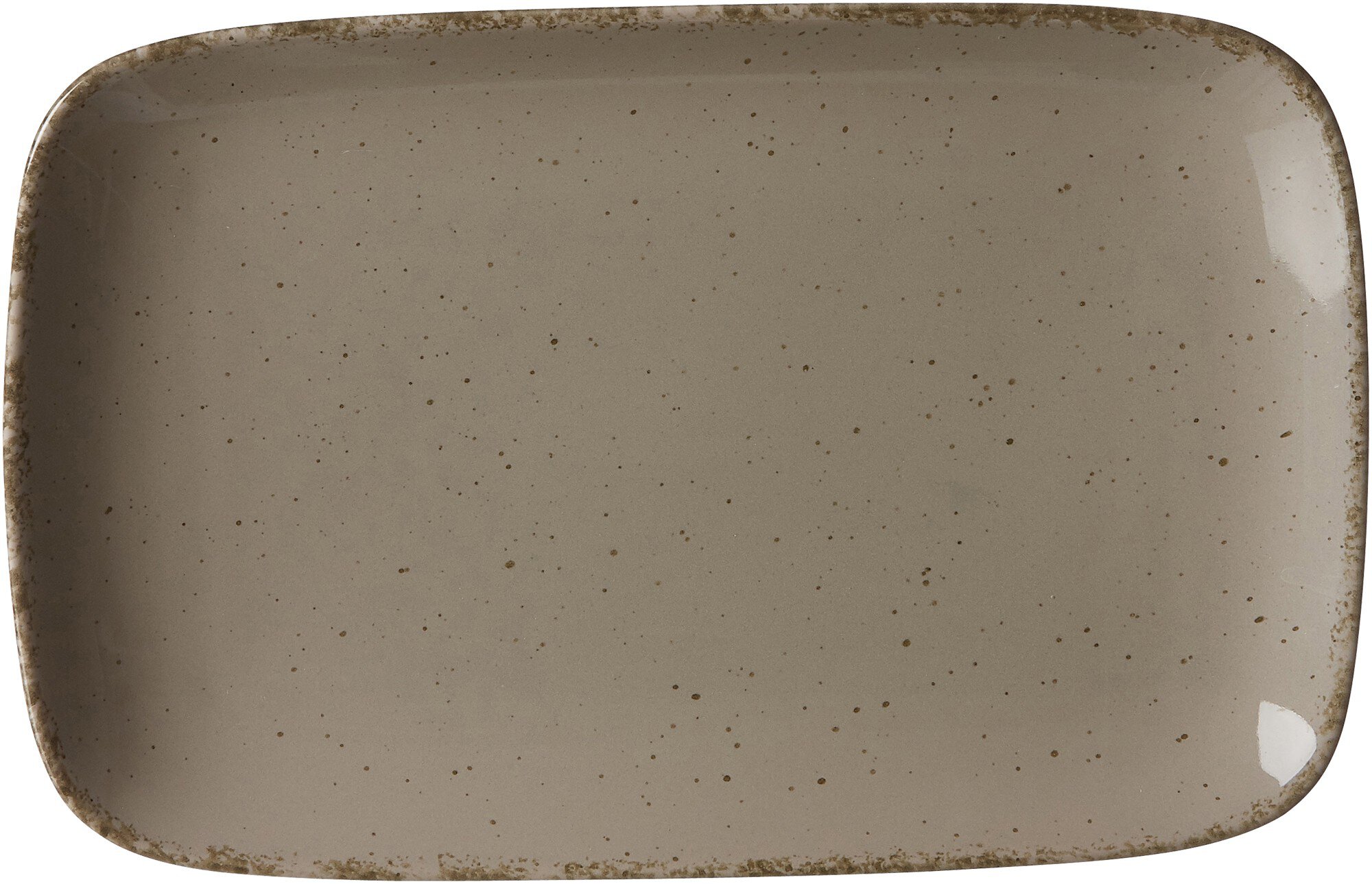 Platte Casa Grau 24 x 15,5 cm - Porzellan, spülmaschinenfest, rechteckig, grau