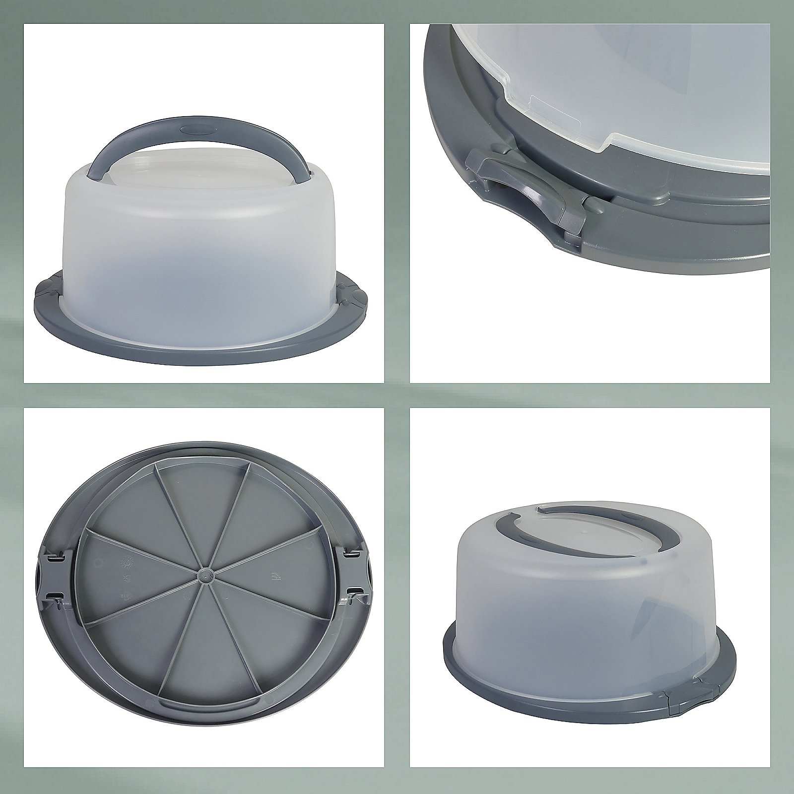 Tortencontainer Deli 33x17x38 cm - PP-Kunststoff graphitgrau