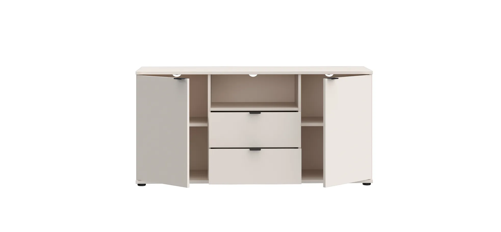 TV-Unterschrank, Sand, 2 Türen, 2 Schübe - Finella