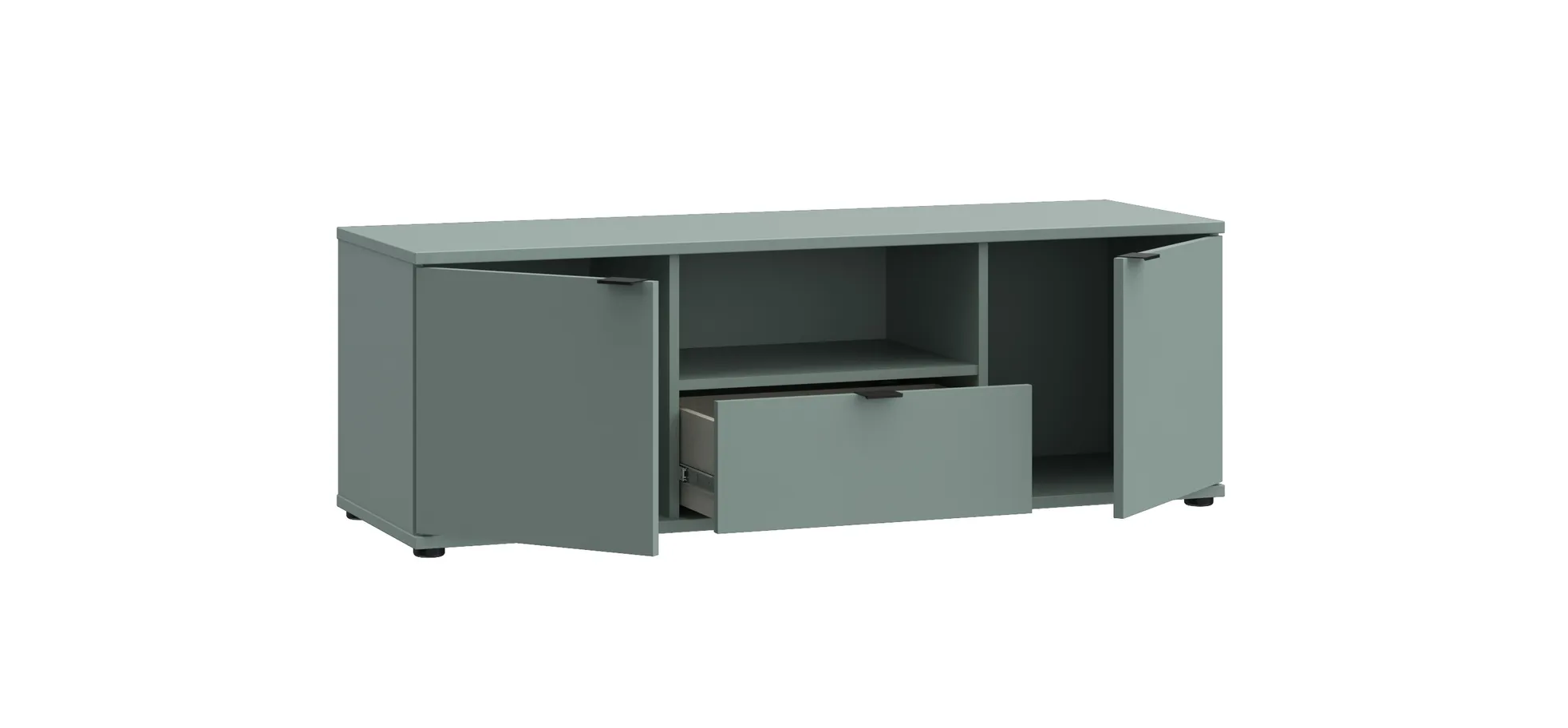 TV-Unterschrank, Salbei, 2 Türen, 1 Schub - Finella