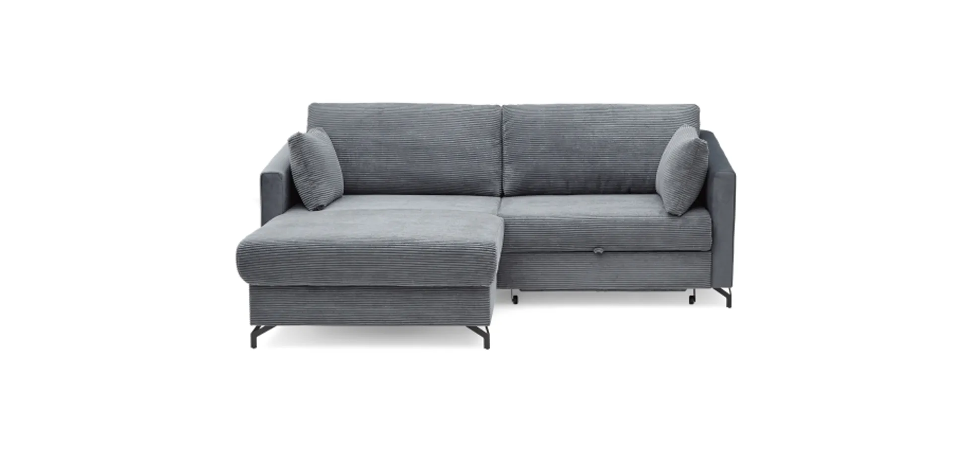 Ecksofa - 1,5-Sitzer, Ecke rechts inkl. Schlaffunktion und Bettkasten, Stoff, Anthrazit