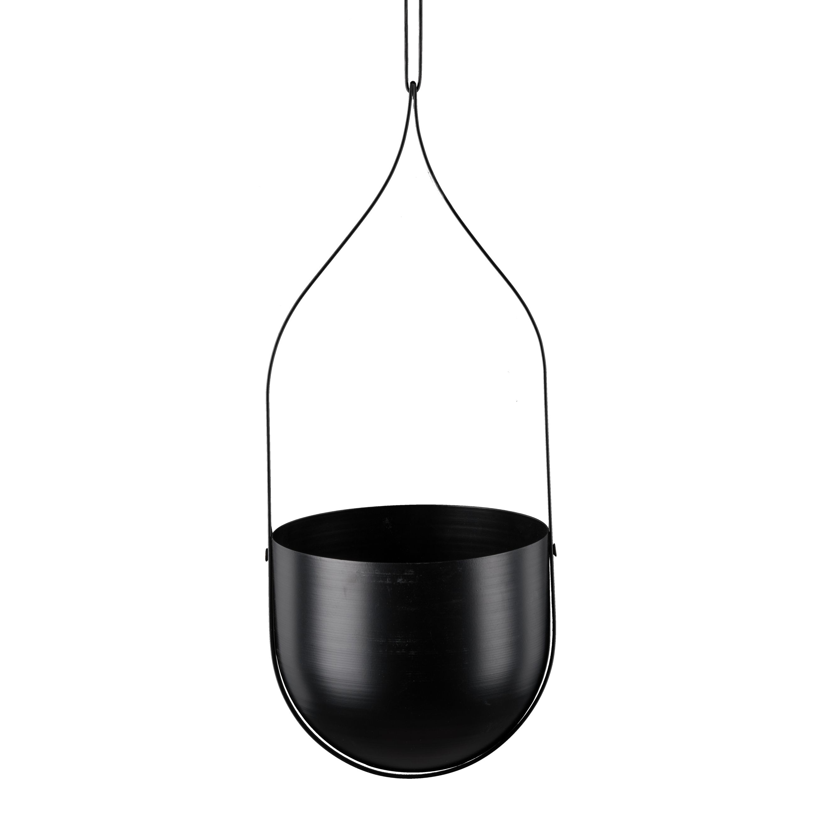 Pflanzenampel, Hängeampel - Metall Pflanzhängeampel m. Lederhänger, 56cm