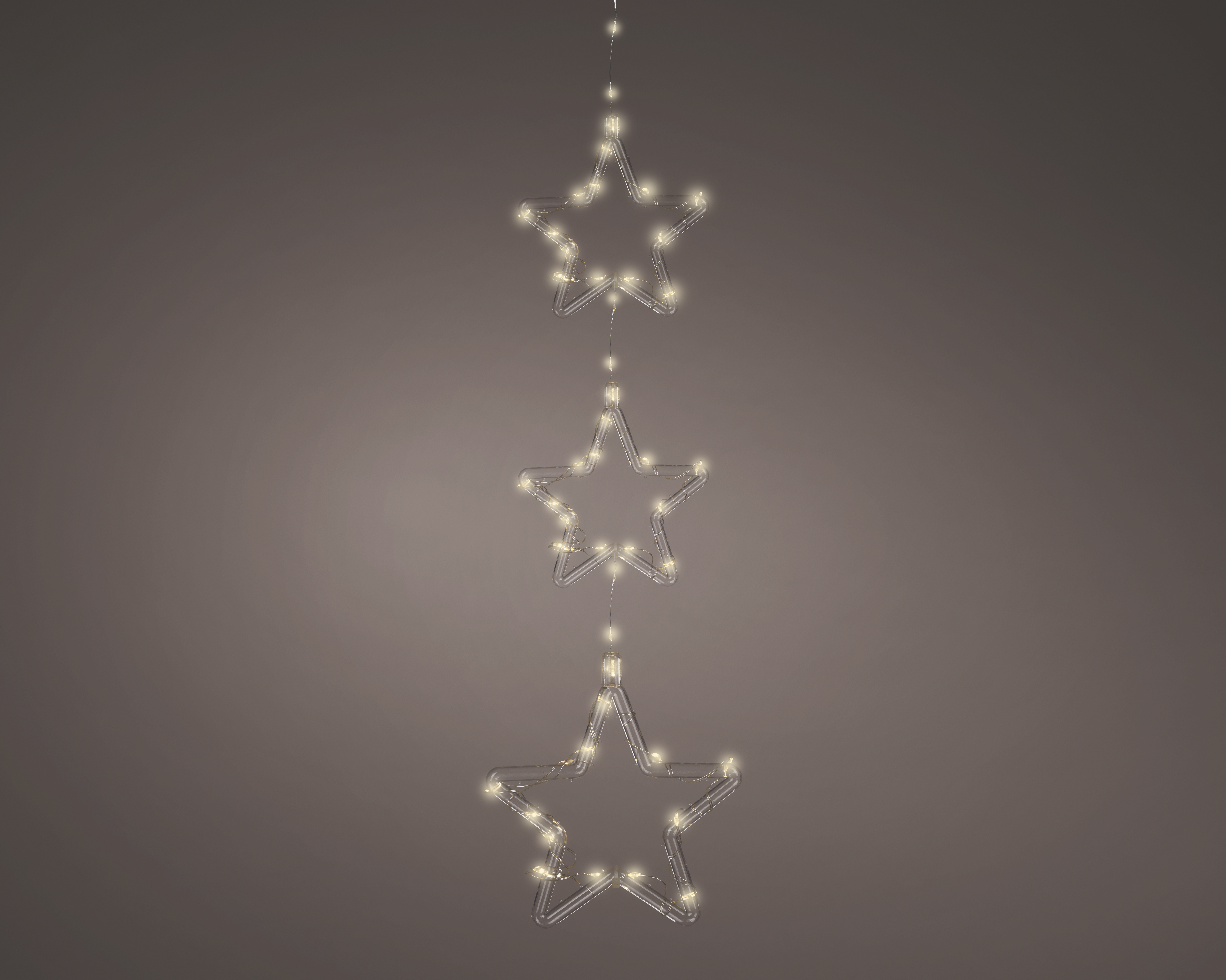 LED Sterne - transparent/warm weiss, Acryl, L58cm-48L