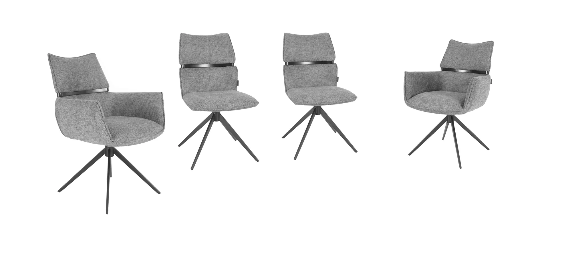 Stuhl, Bezug grau, drehbar 360° autoreturn - Marja