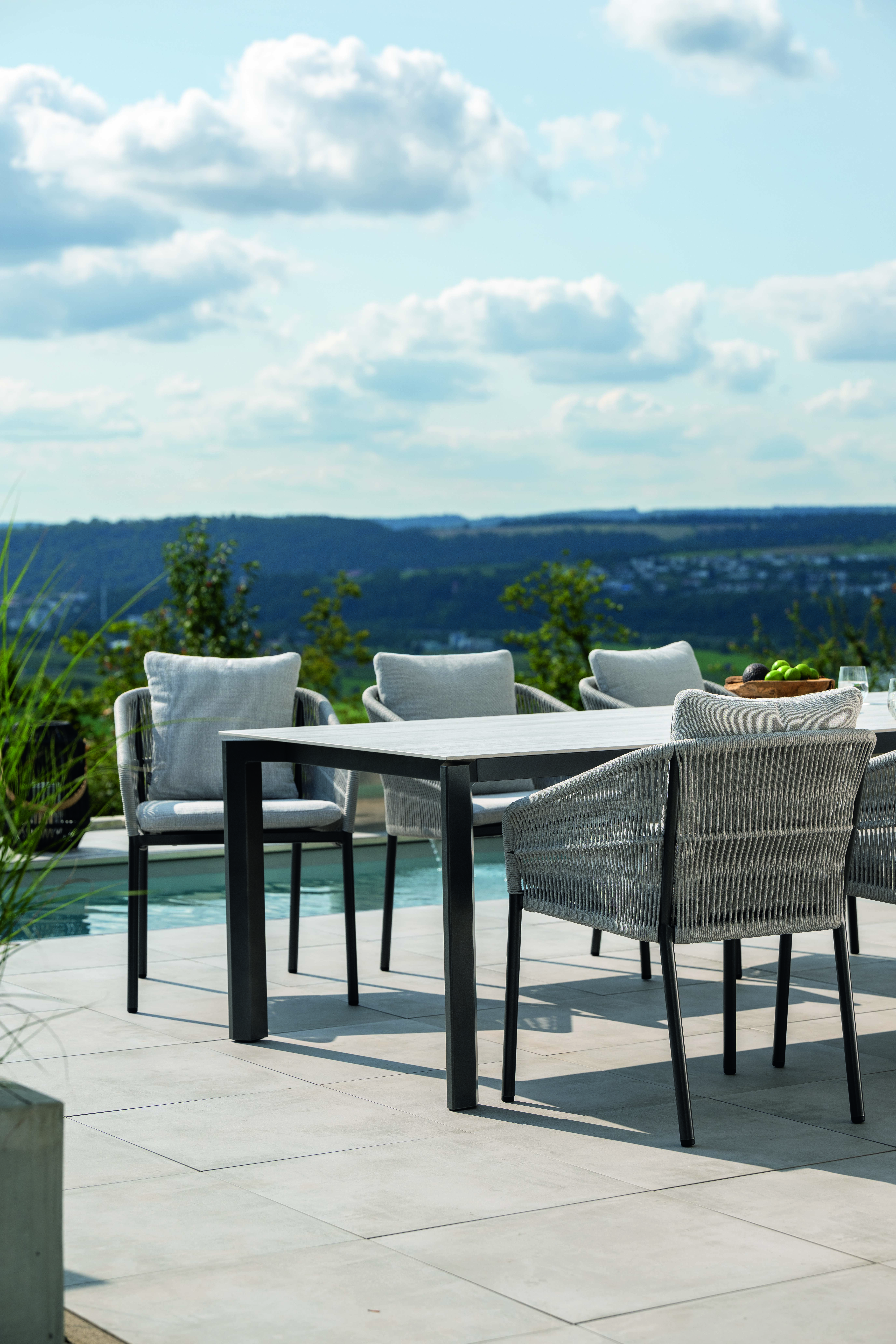 Tischgestell, 220x100 cm, 4-Fuß, Aluminium - TISCHSYSTEM