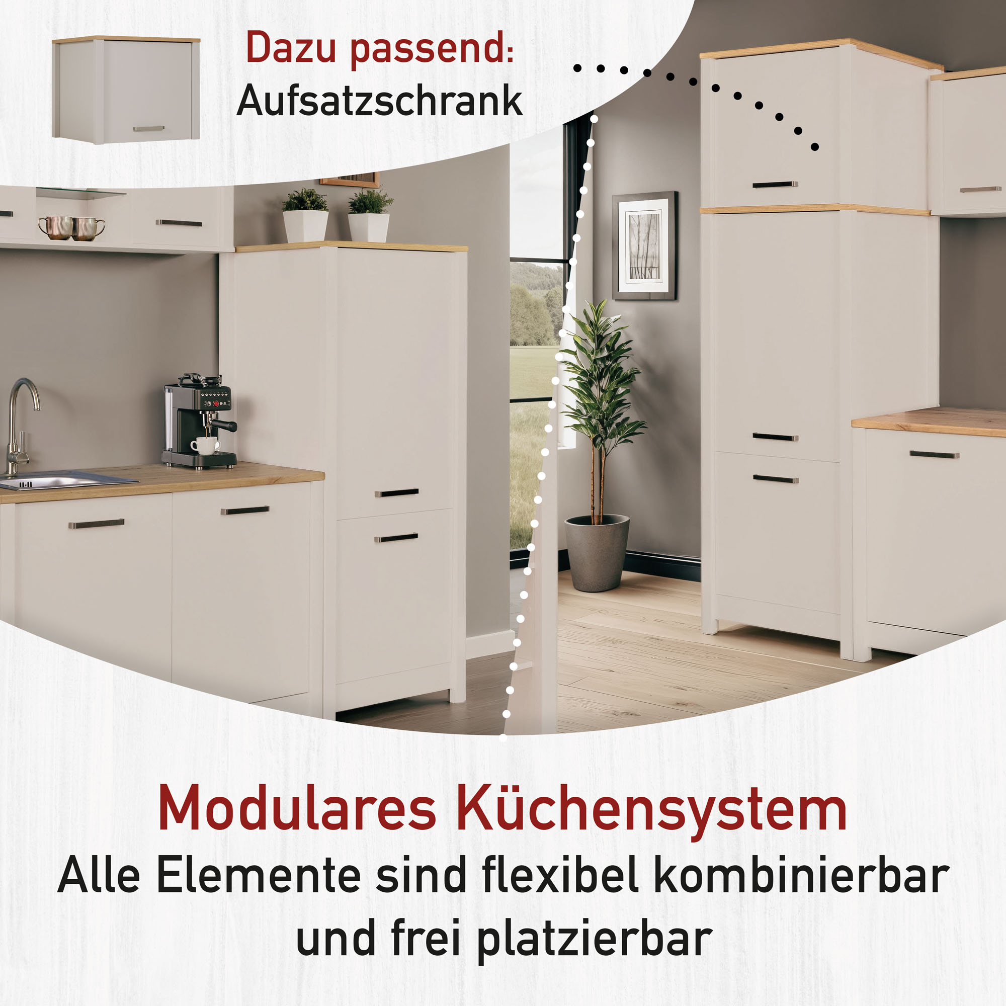 Geräteschrank, Kaschmir/Artisan Eiche - MyStyle 9004