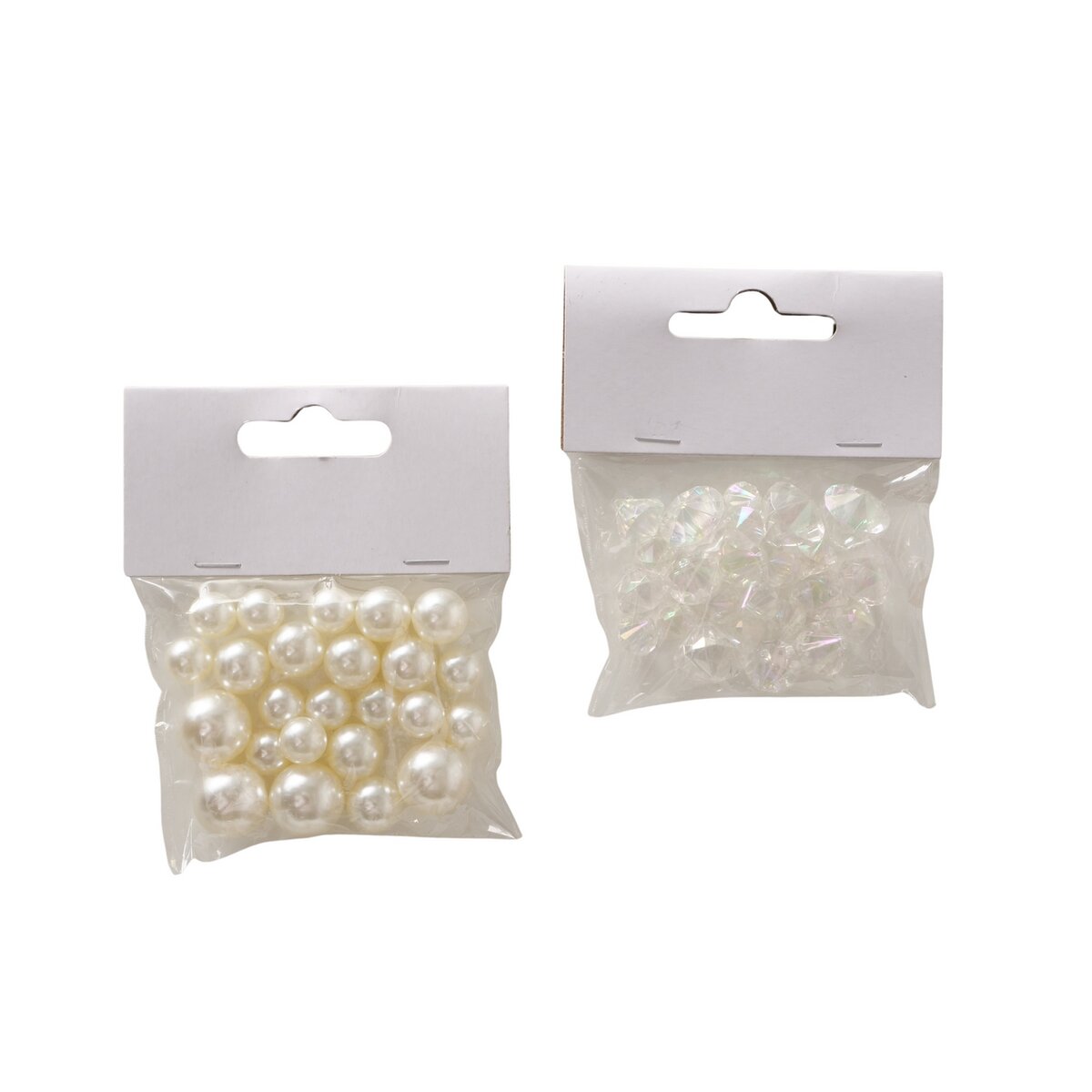 Dekostreu Perla, 24 tlg., 2 sort. - Acryl, Plastik, 15,6 g klar