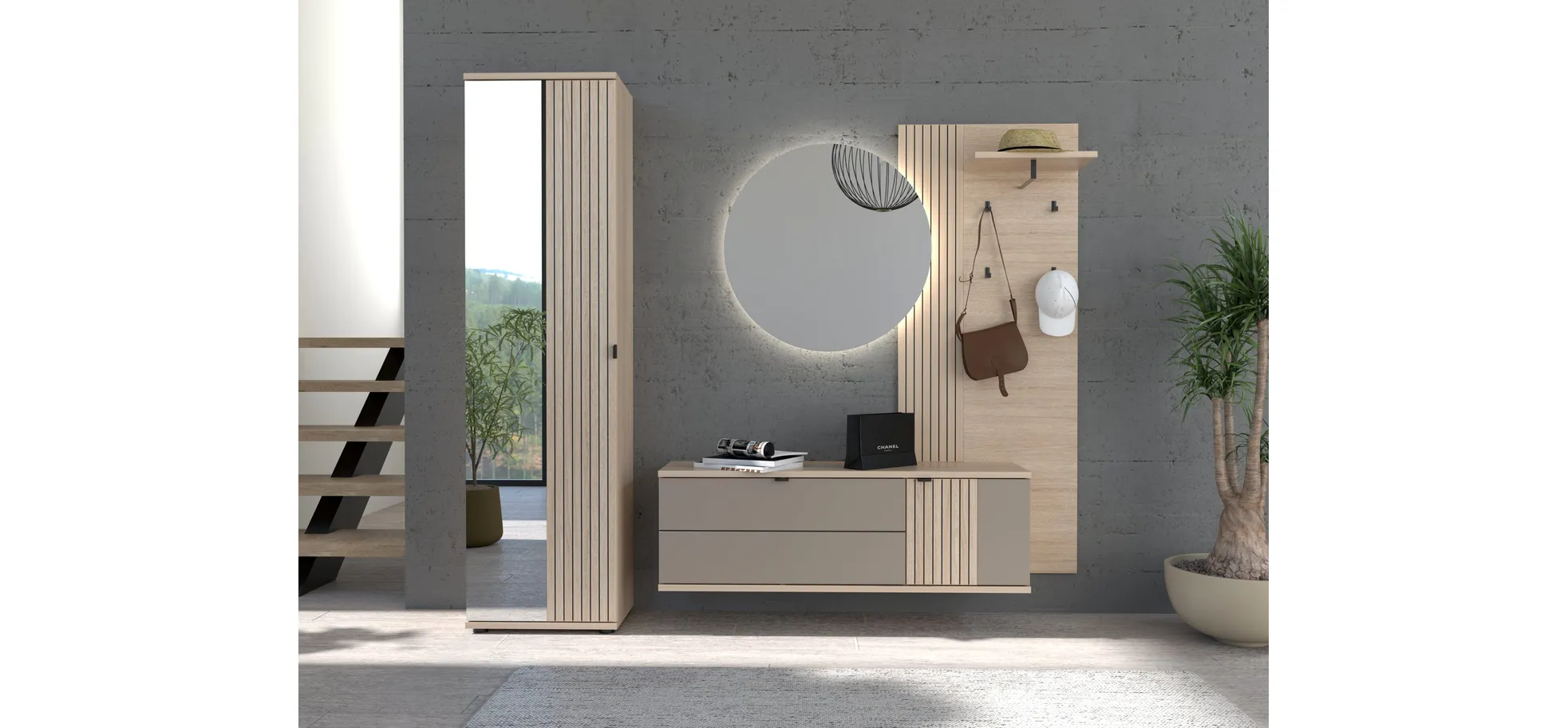 Garderobenschrank, Riva Eiche  - Ilian