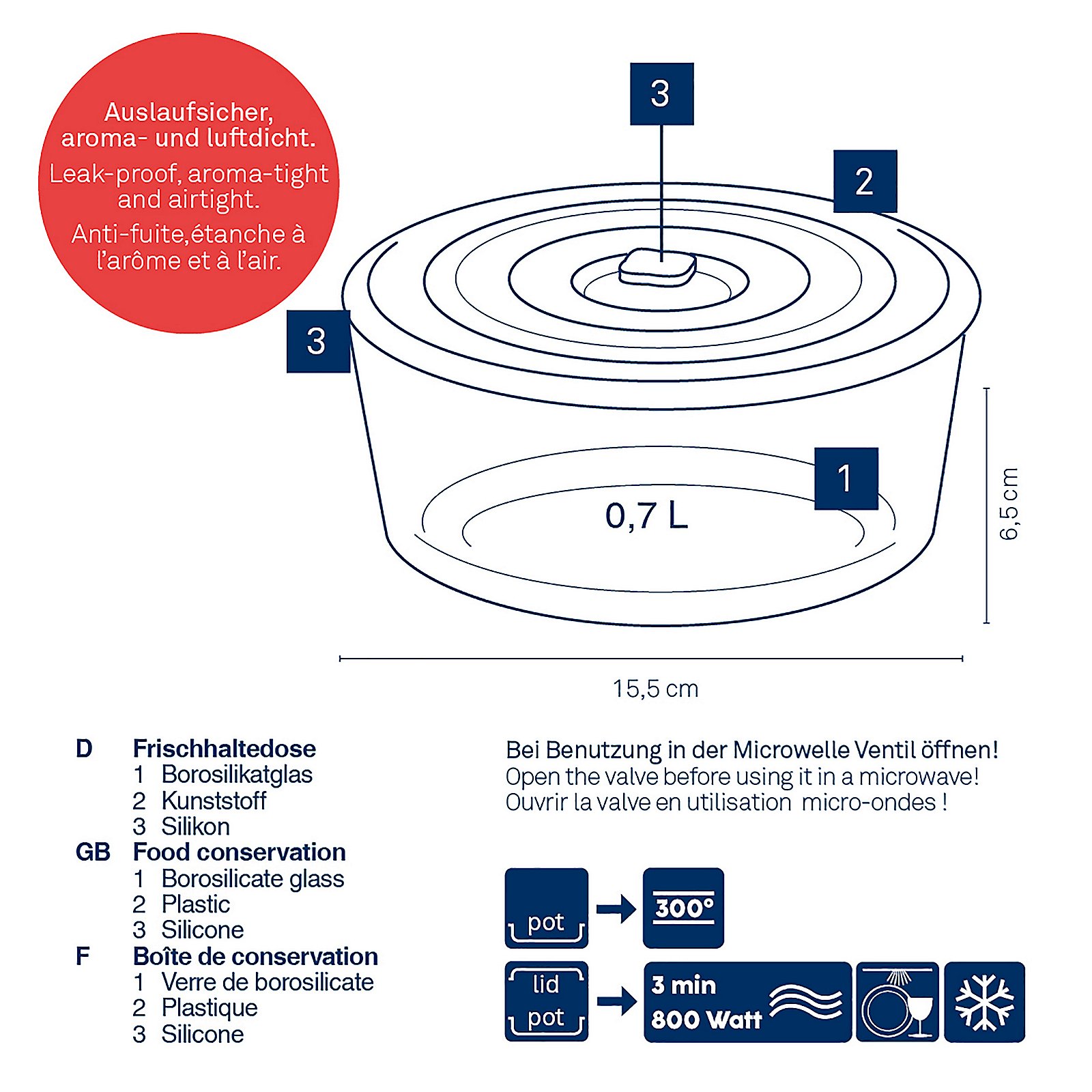 Frischhaltedose Aurelia - ca. 700 ml