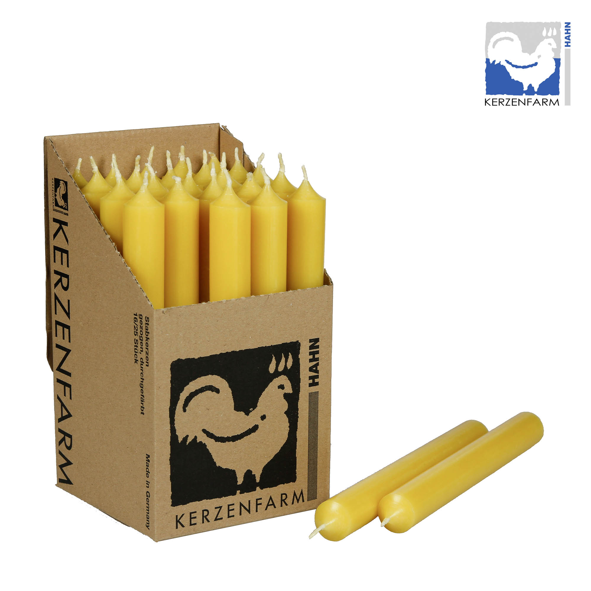 Stabkerze pastellgelb - 22x180mm
