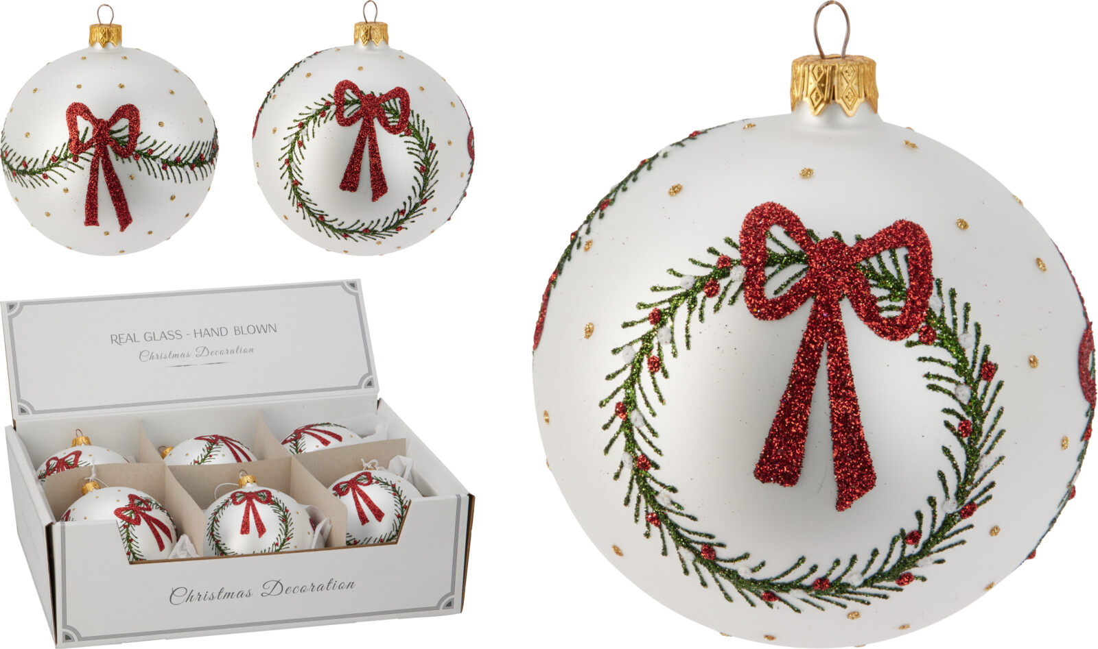 Weihnachtskugel 10cm - glas, sortiert