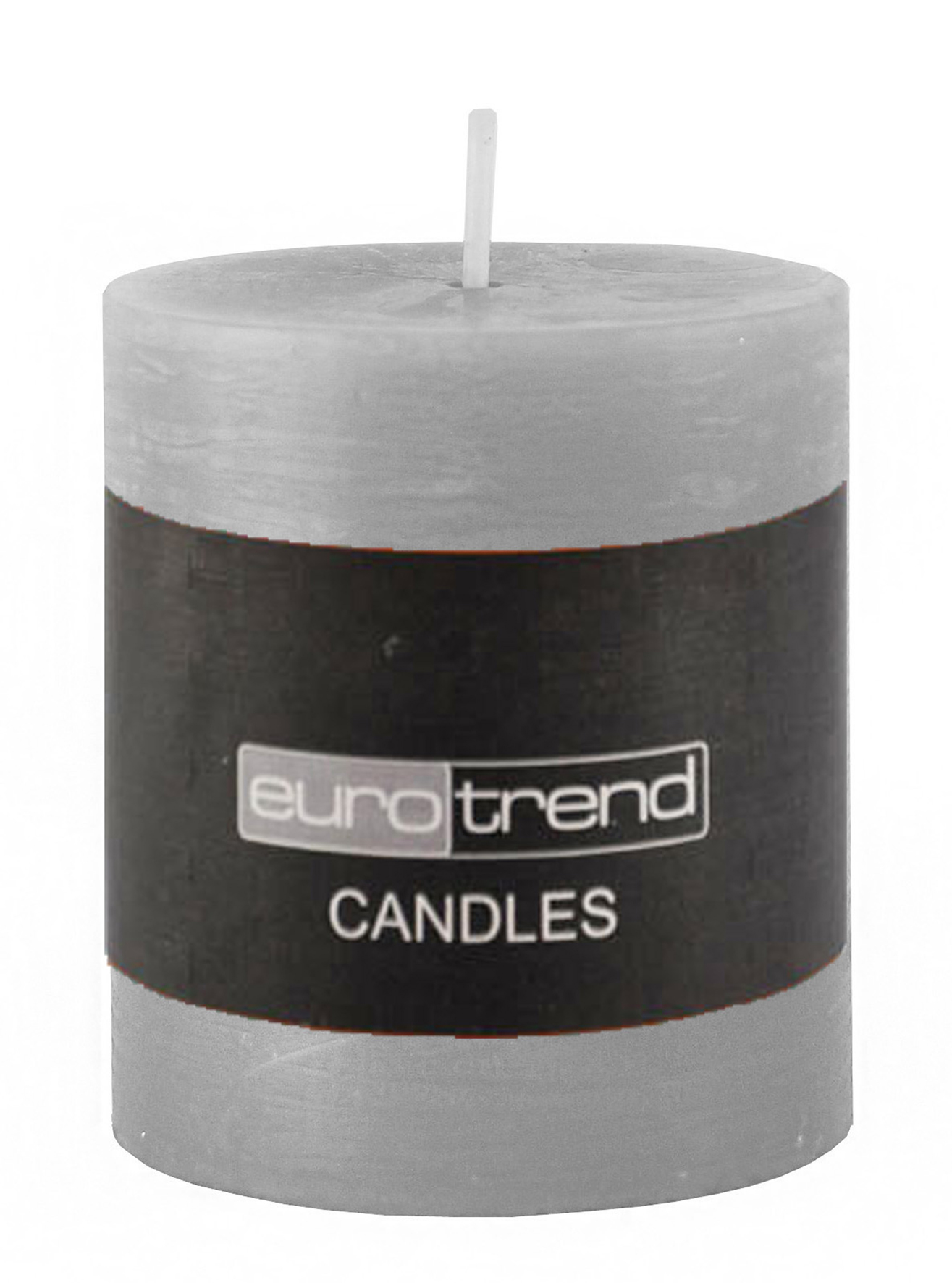 Cylinderkerze Rusti - steingrau 6,8cm Ø, 8cm Hoch