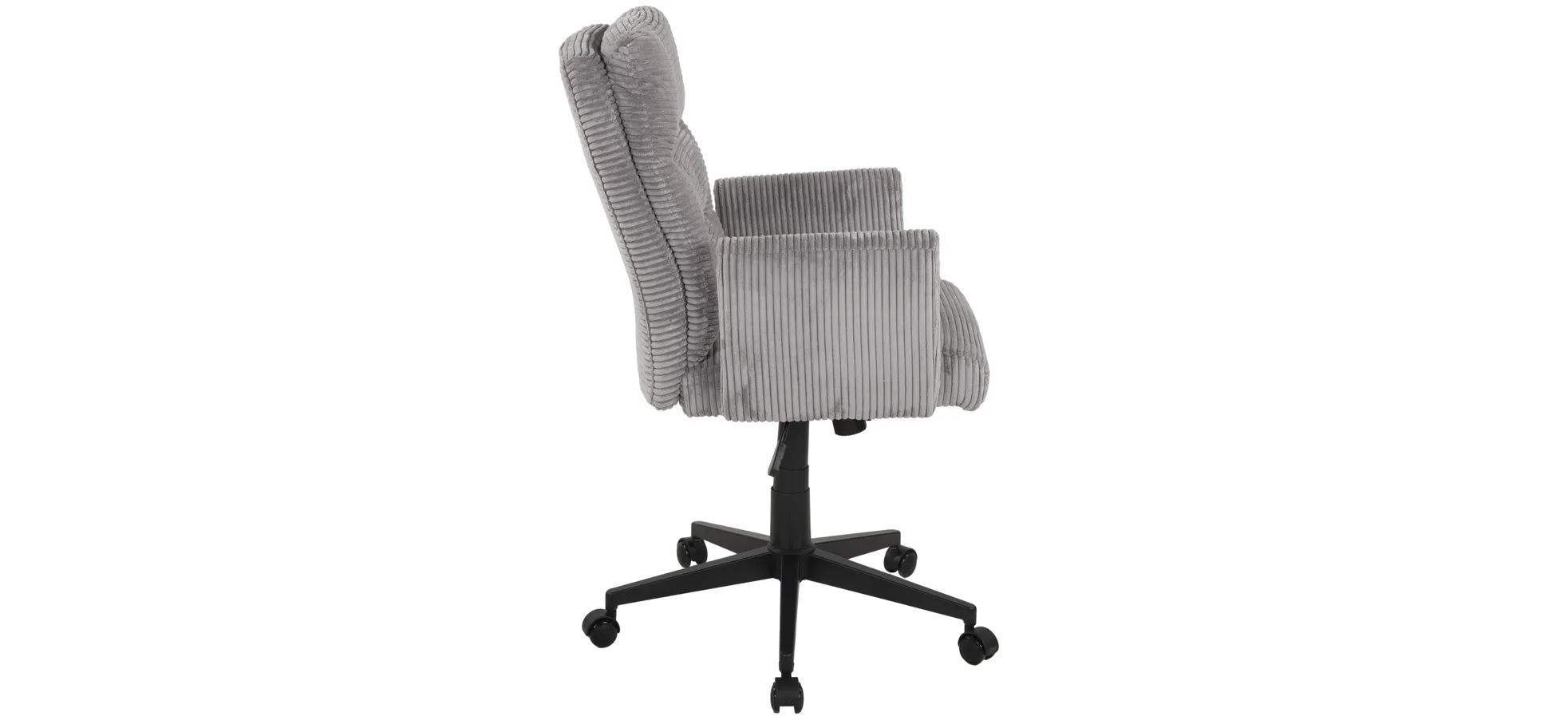 Drehstuhl mit Armlehnen, Cord grau - Darleen