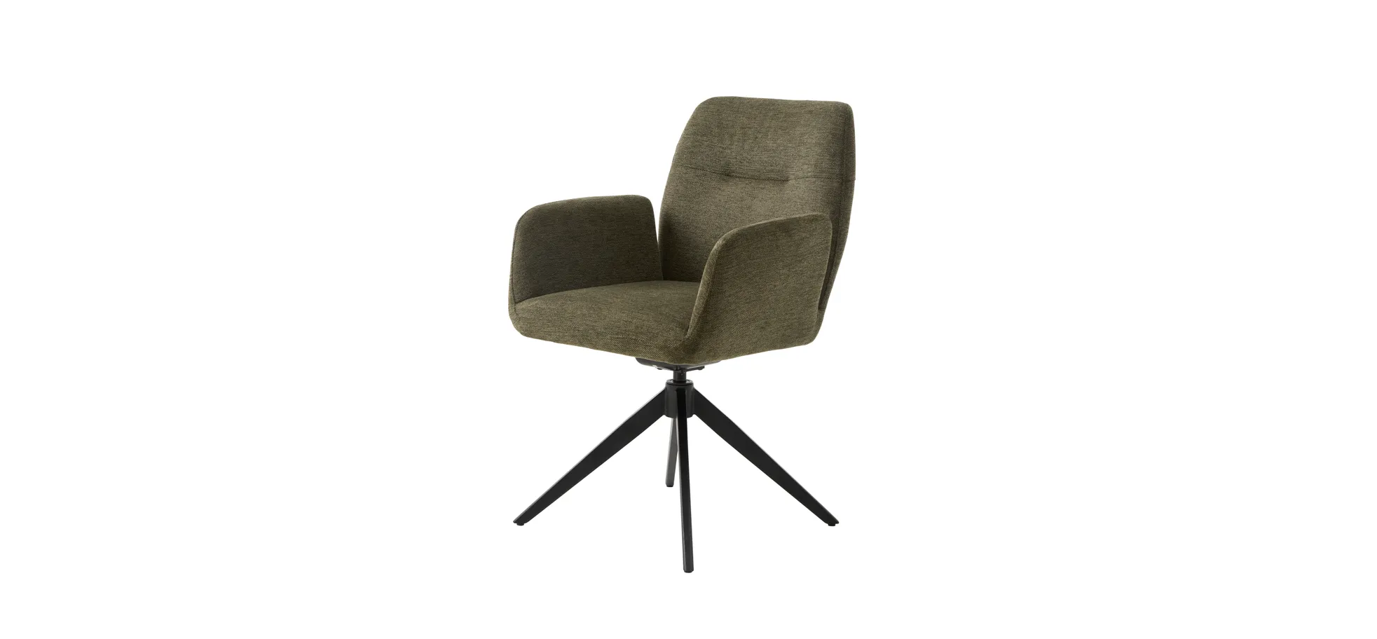 Armlehnstuhl, drehbar, Bouclé Olivgrün - Ulima