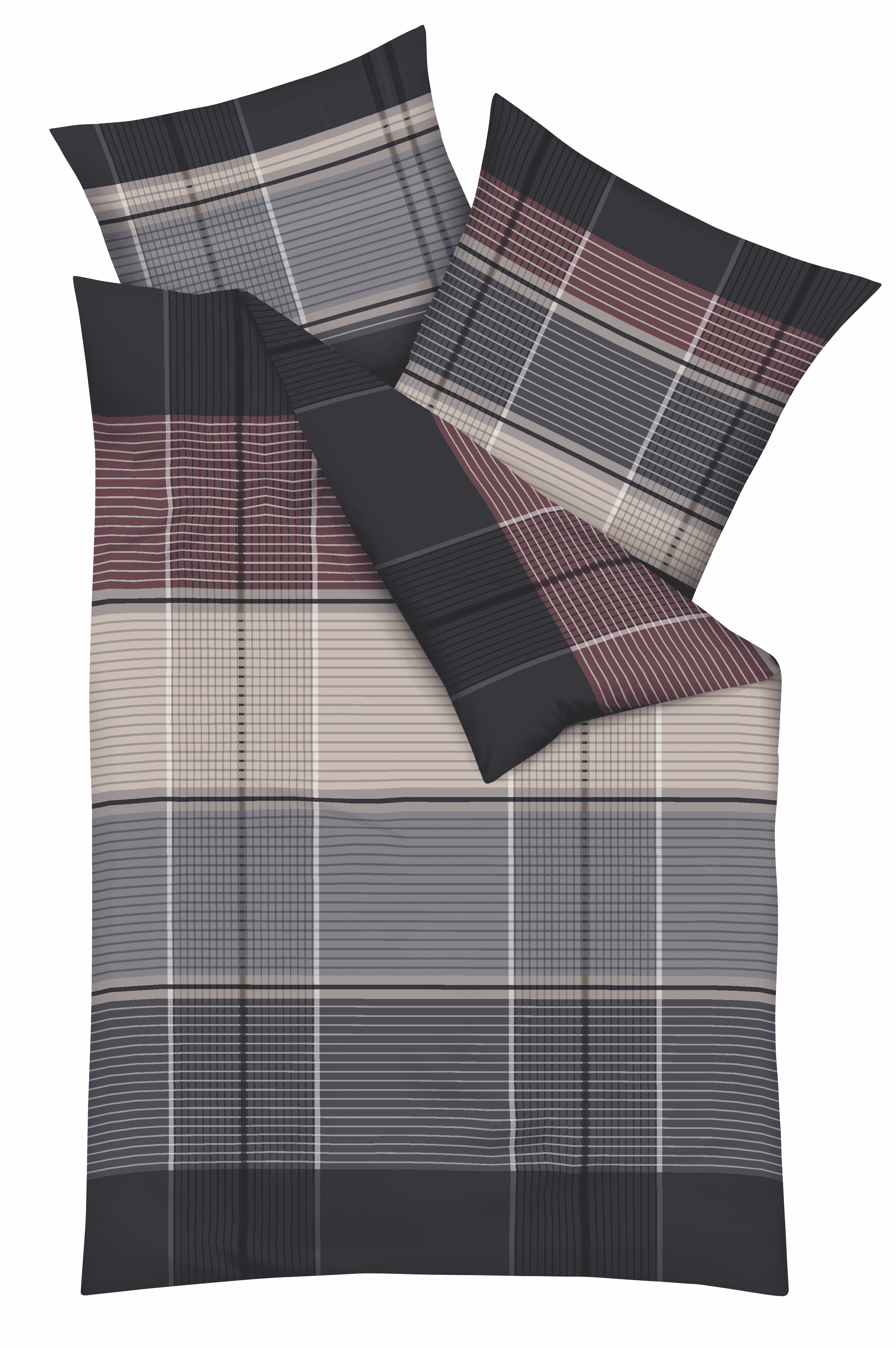 Bettwäsche Architect, satin - 100% baumwolle, 135x200cm, anthrazit