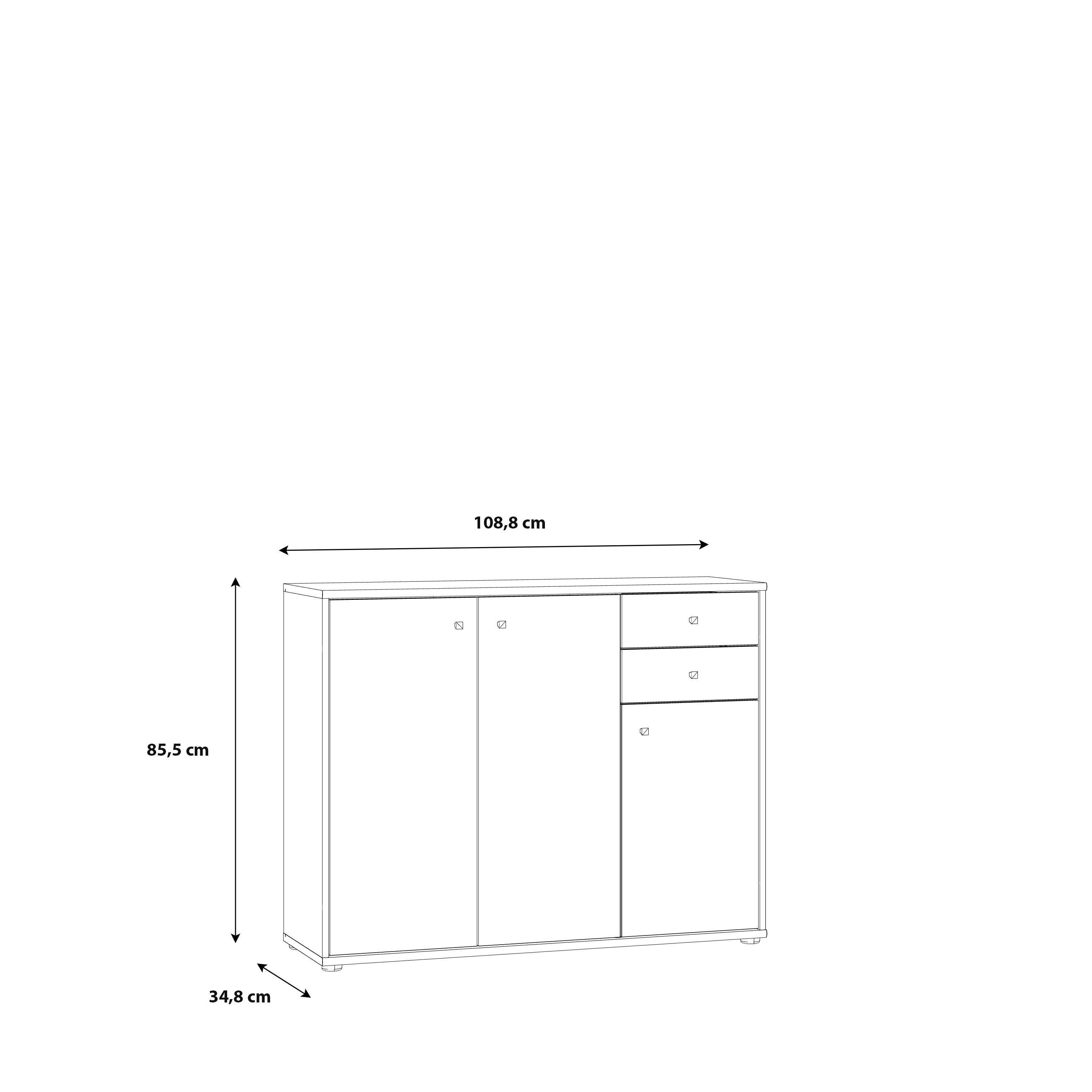 Kommode, Weiß - Faik
