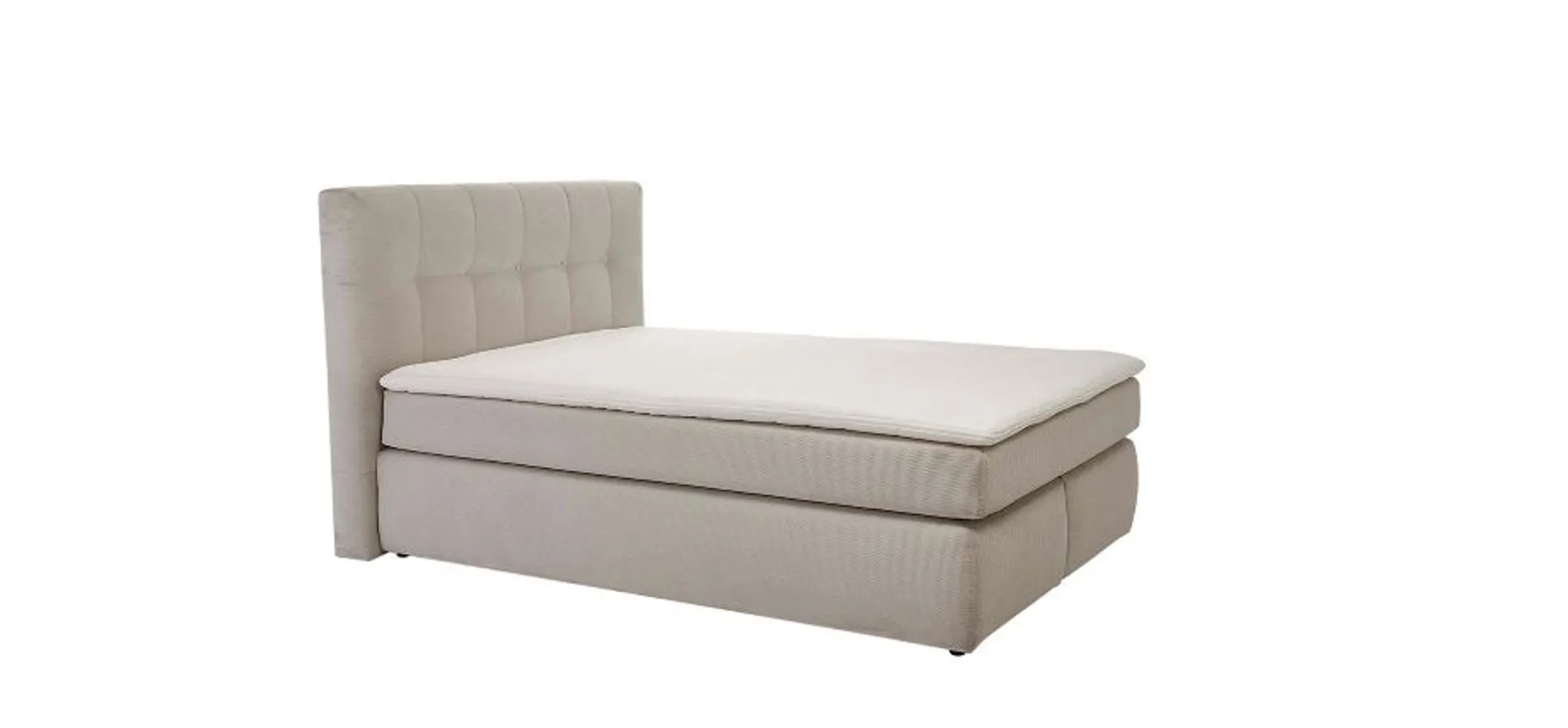 Boxspringbett, Feincord beige, - Janah