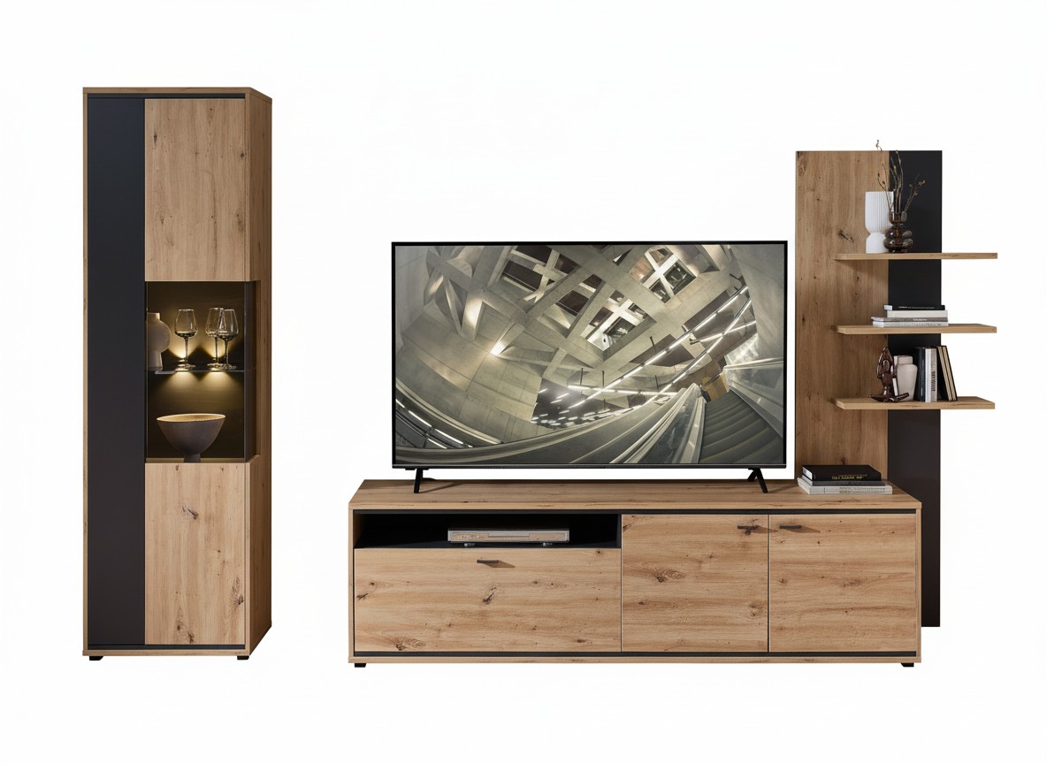 Wohnwand, Artisan Eiche - LS26 Bisnano