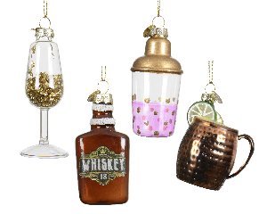 Hänger Likorflasche - bunt, Glas, Ø8.5cm