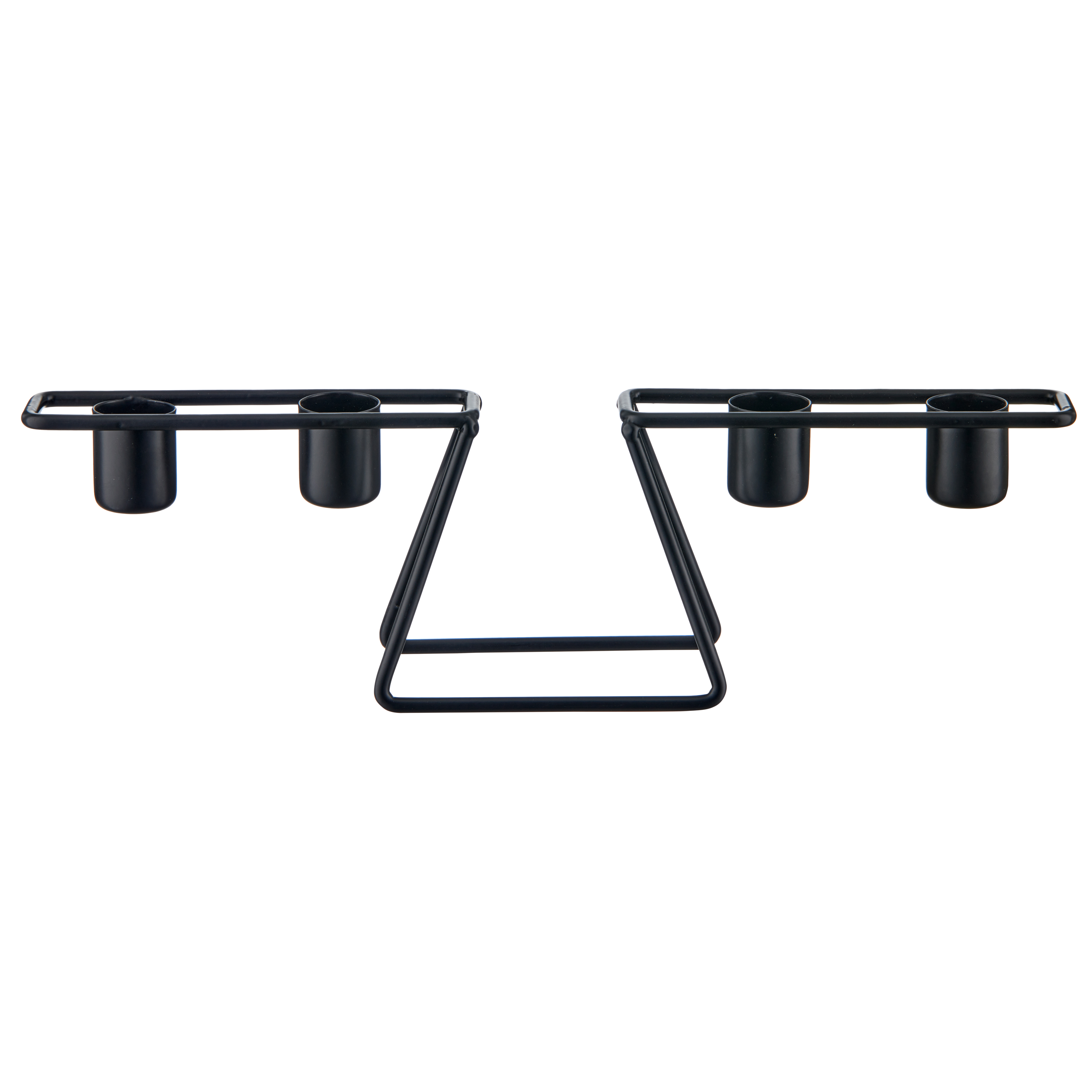 Kerzenhalter, 4-Flg. - metall, schwarz, 30cm