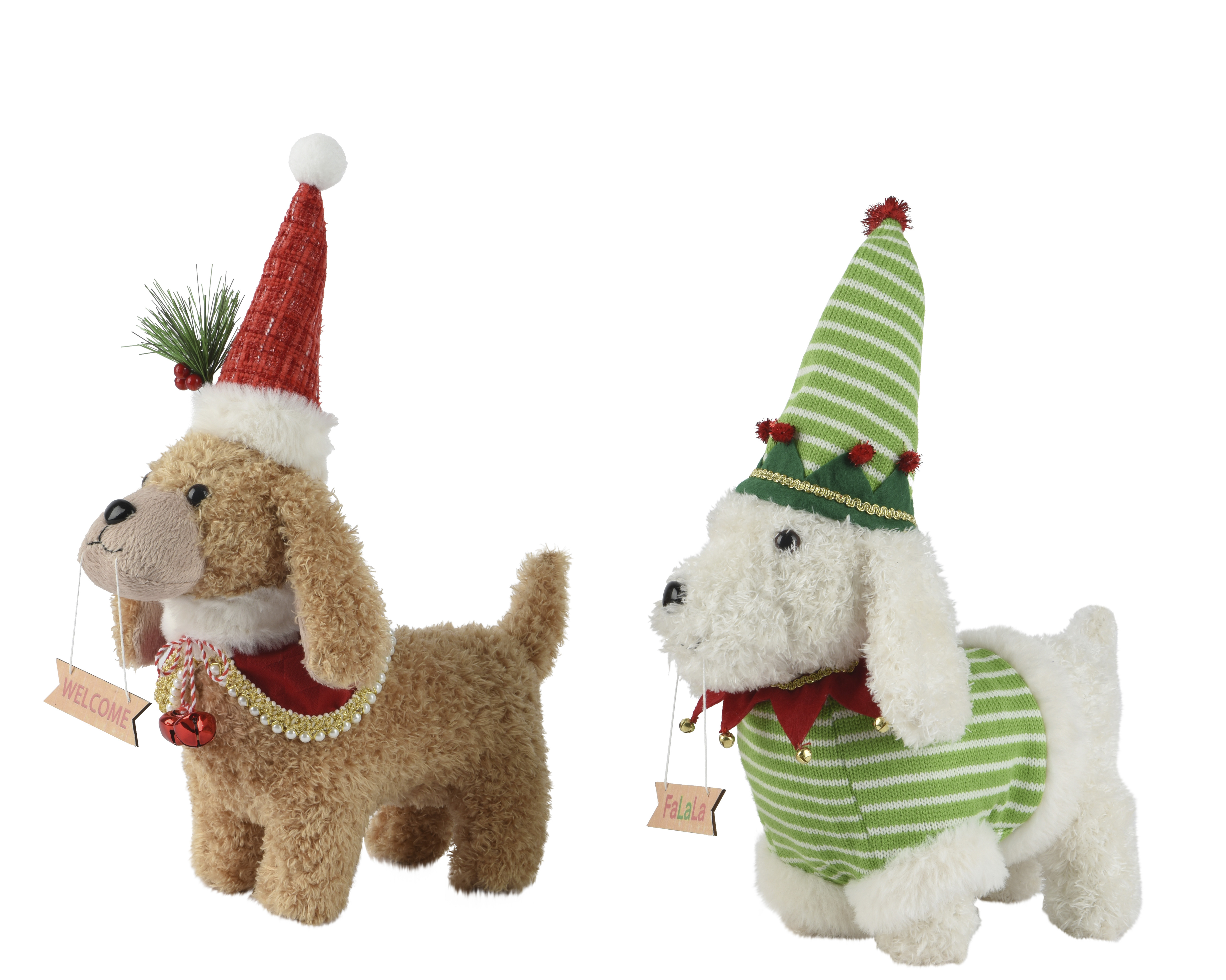 Plüsch-Hund - sortiert, Polyester, L21-W14-H36cm