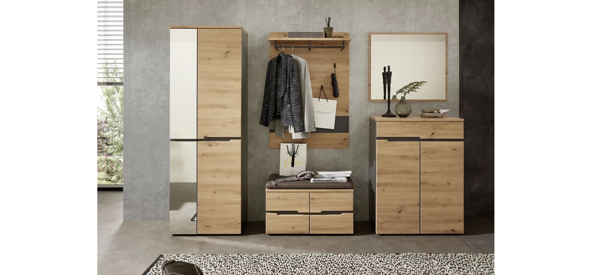 Garderobenpaneel, Artisan Eiche MDF - Ilario