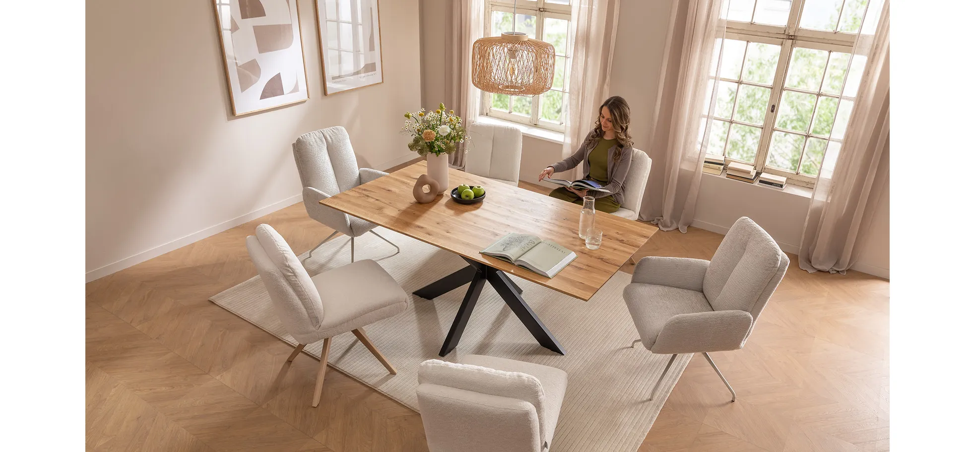 Esstisch, ausziehbar, Wildeiche geölt - Liora